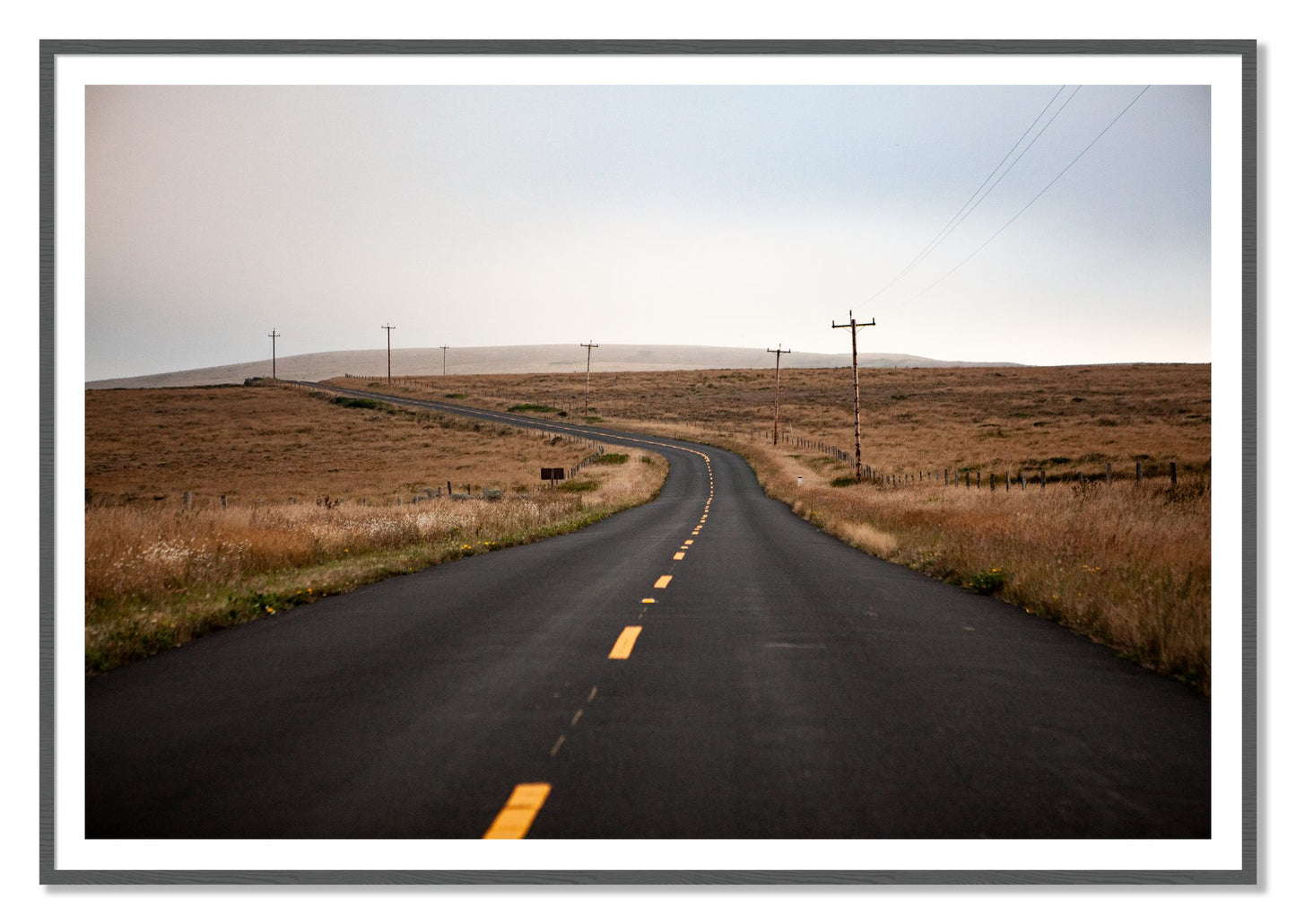 Point Reyes by Dylan Ozanich, 48×72 print with a White Border in a Grey frame