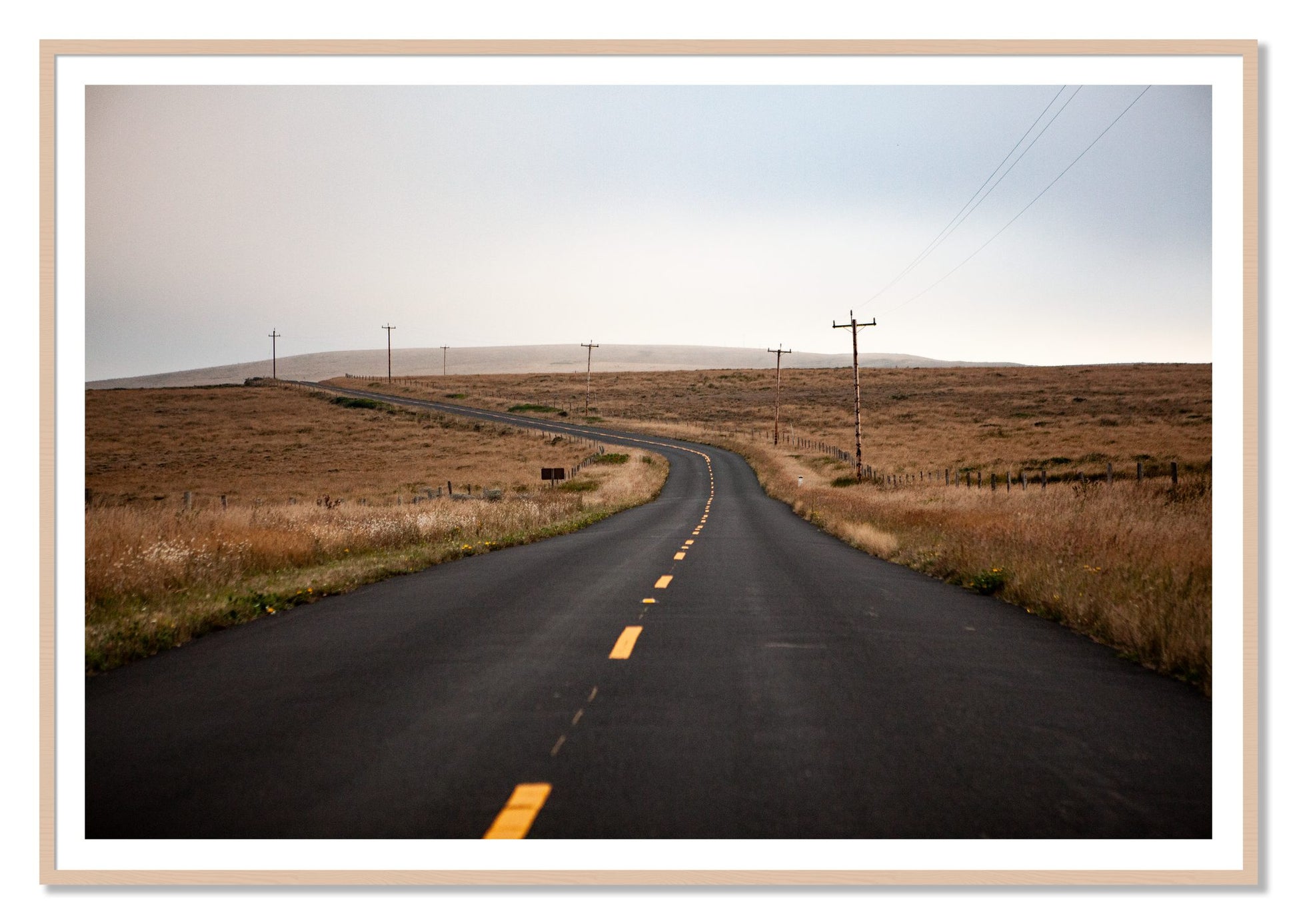 Point Reyes by Dylan Ozanich, 48×72 print with a White Border in a Maple frame