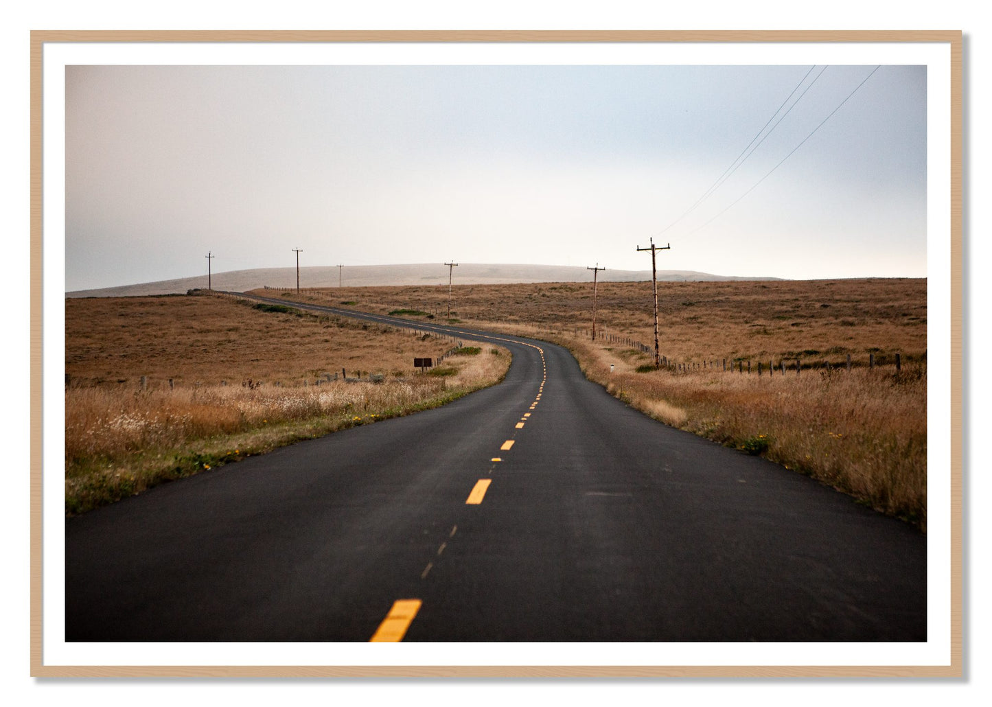 Point Reyes by Dylan Ozanich, 48×72 print with a White Border in an Oak frame