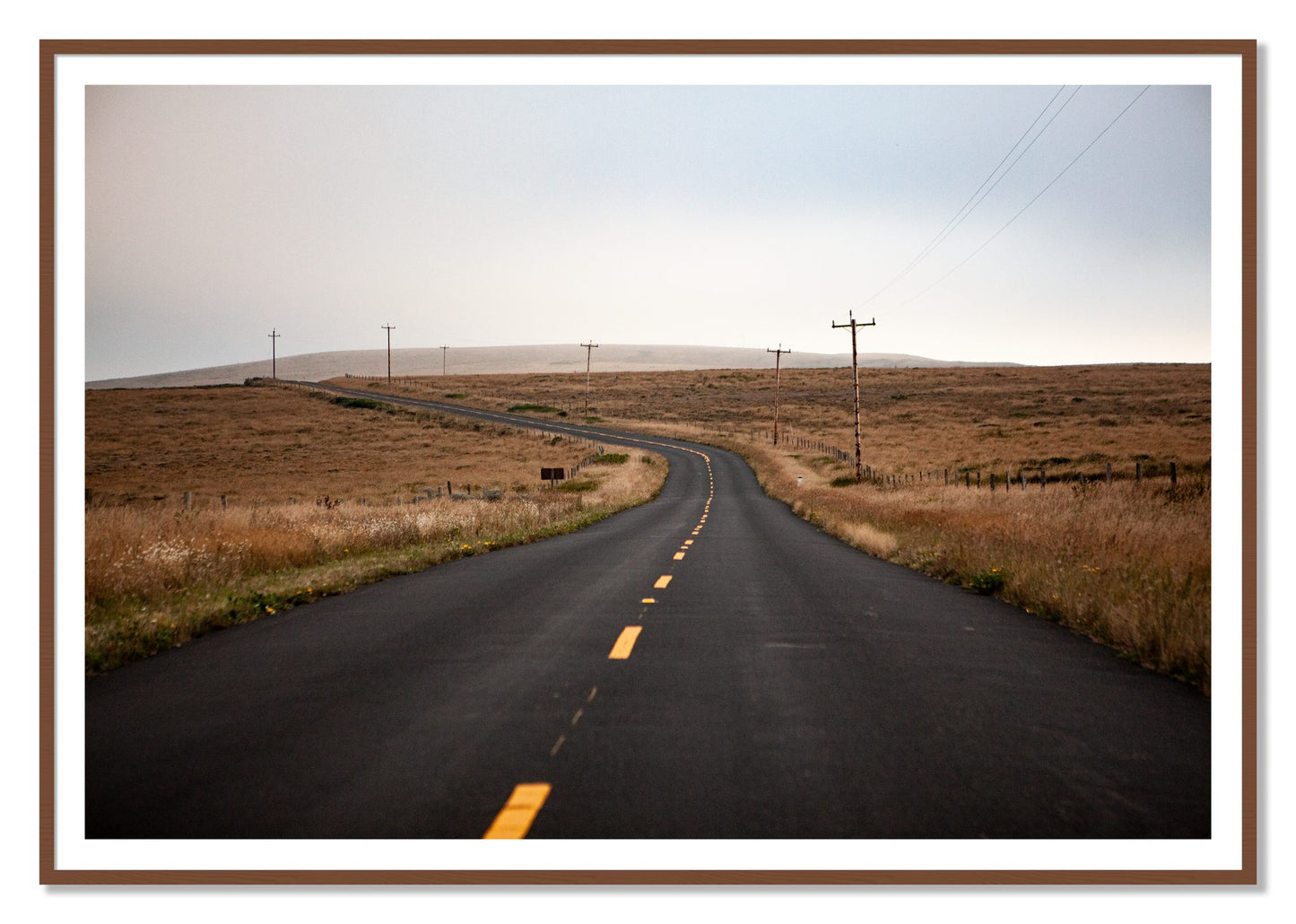 Point Reyes by Dylan Ozanich, 48×72 print with a White Border in a Walnut frame