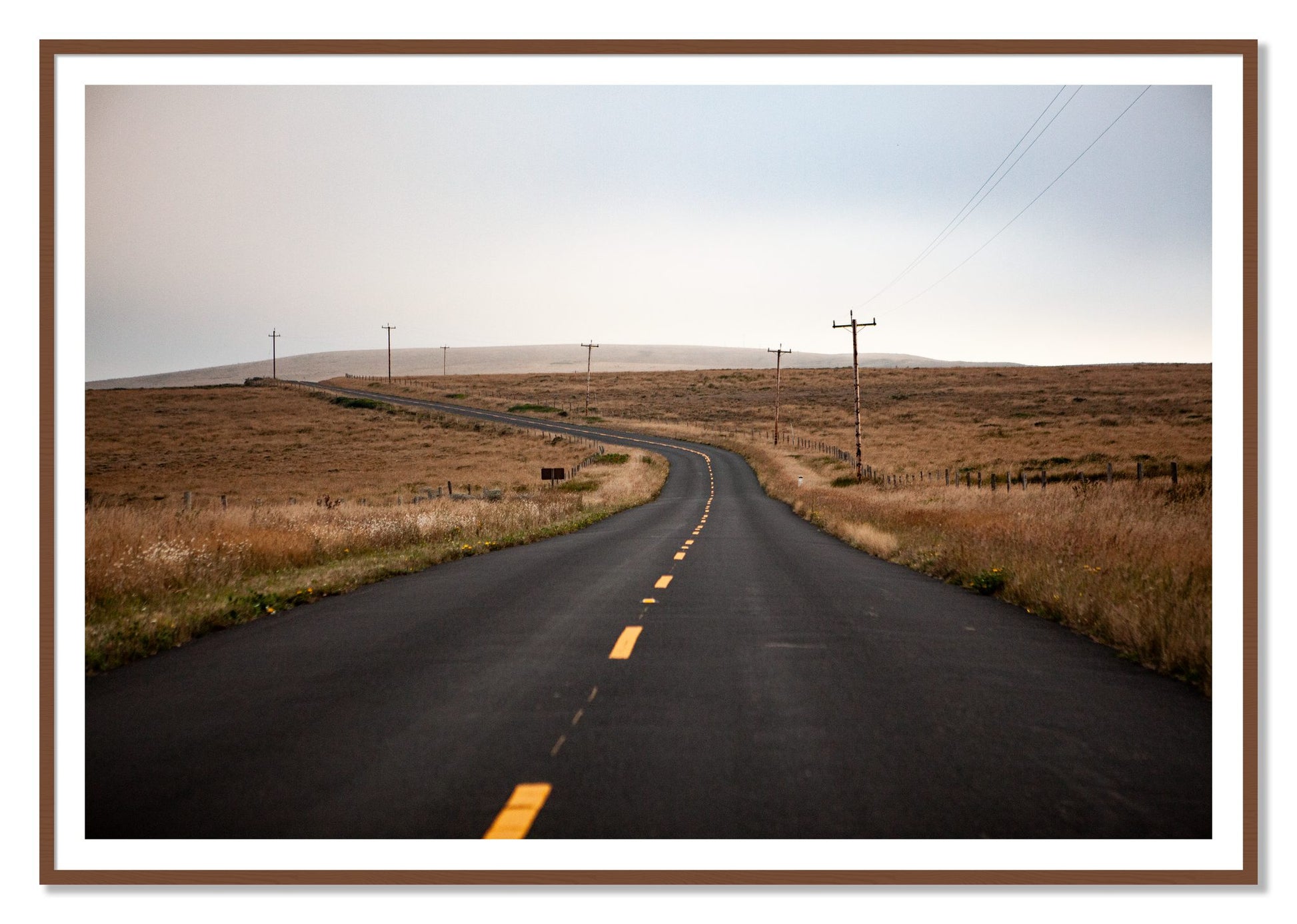 Point Reyes by Dylan Ozanich, 48×72 print with a White Border in a Walnut frame