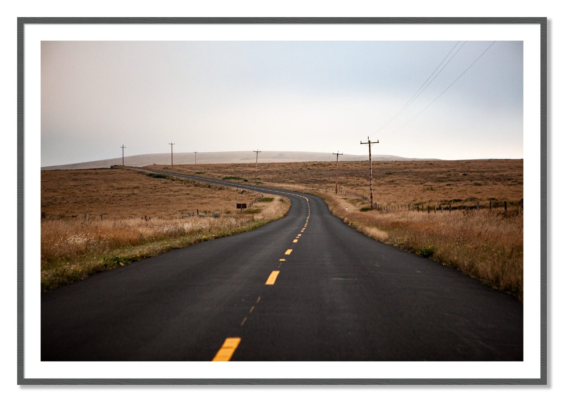 Framed photograph of Point Reyes by Dylan Ozanich, Grey frame, Borders
