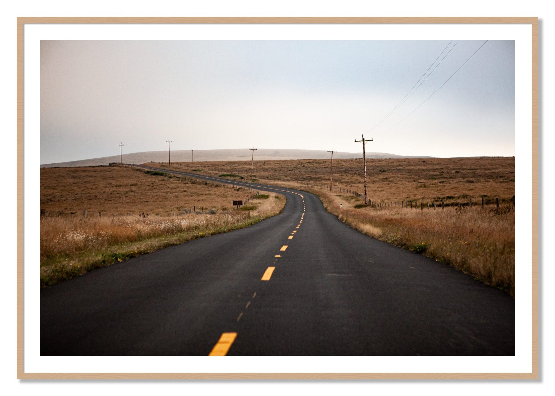 Framed photograph of Point Reyes by Dylan Ozanich, Oak frame, Borders