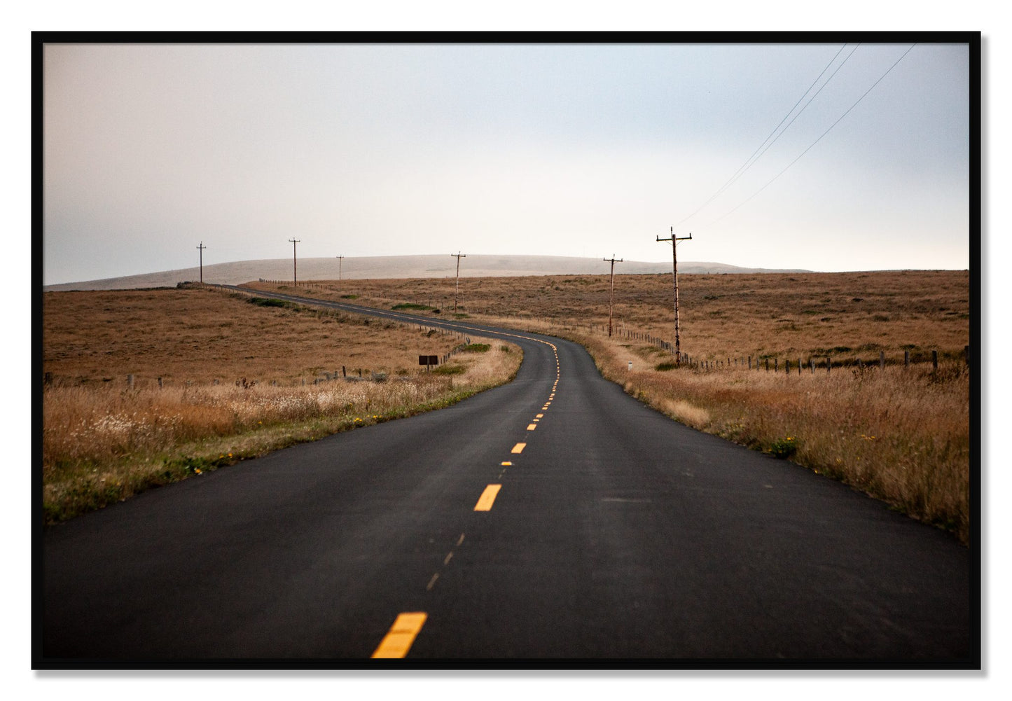 Framed photograph of Point Reyes by Dylan Ozanich, Black frame, Full Bleed