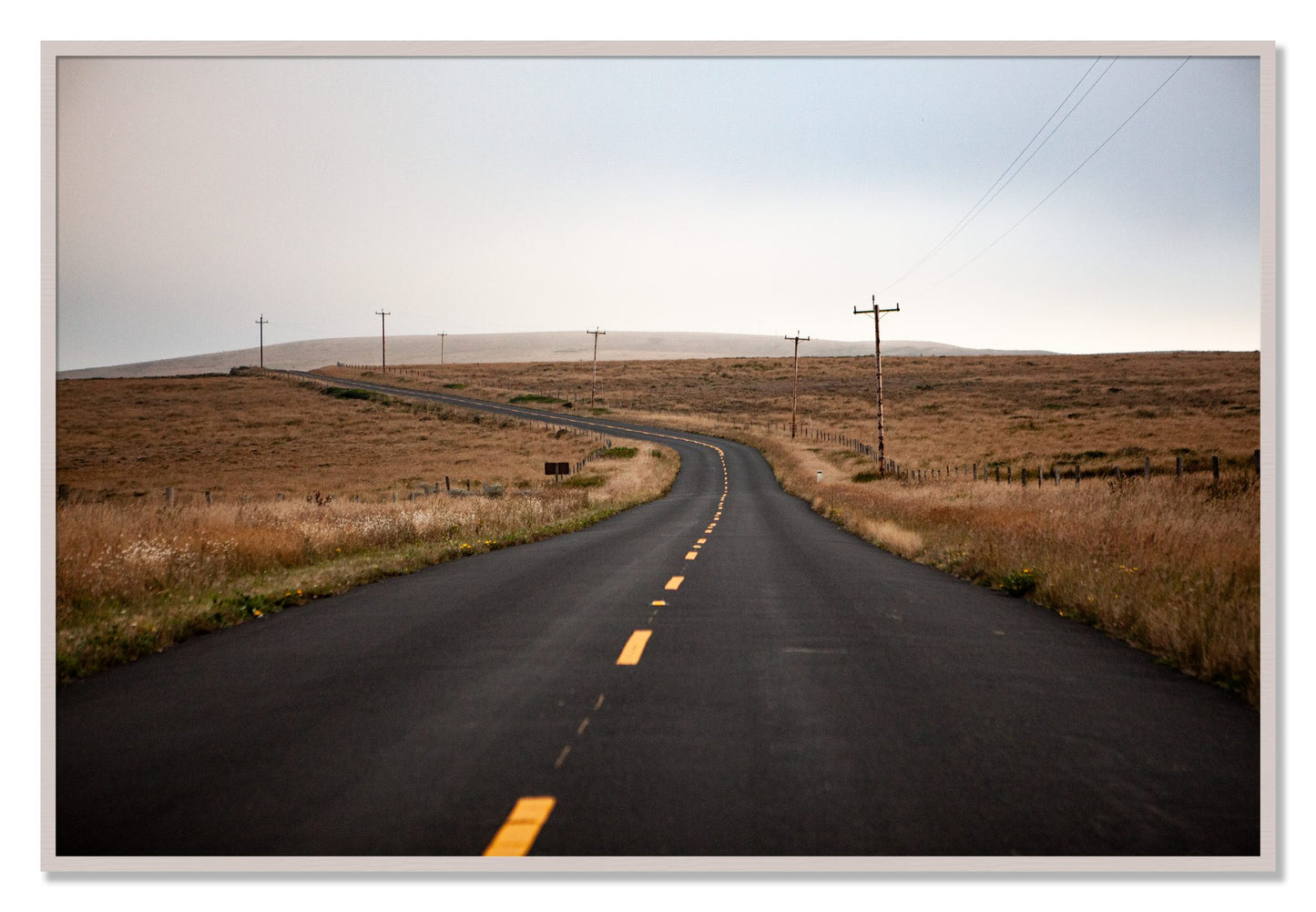 Framed photograph of Point Reyes by Dylan Ozanich, White Maple frame, Full Bleed