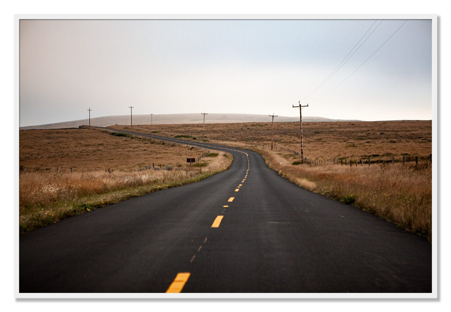 Framed photograph of Point Reyes by Dylan Ozanich, White frame, Full Bleed