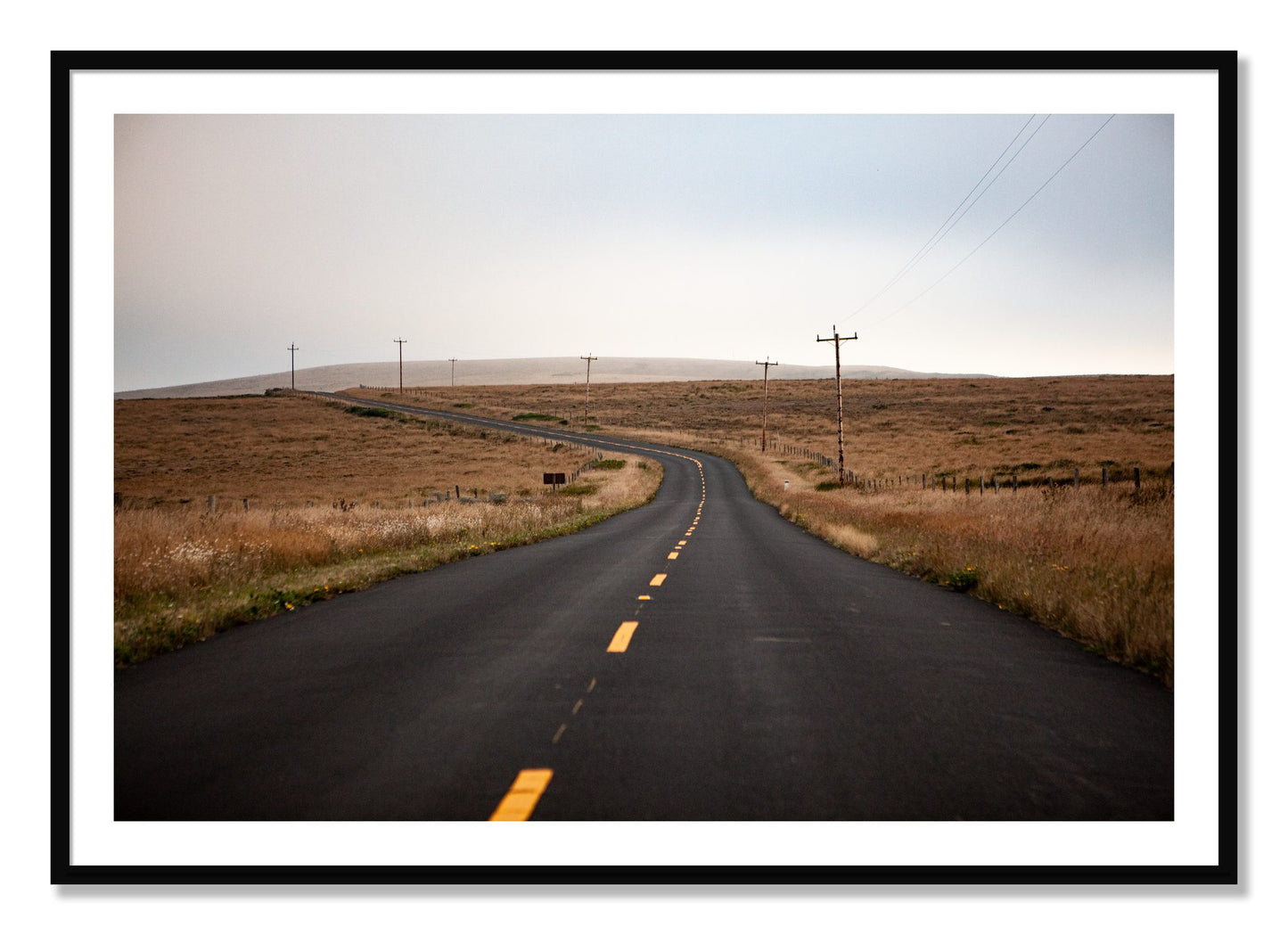 Framed photograph of Point Reyes by Dylan Ozanich, Black frame, Borders