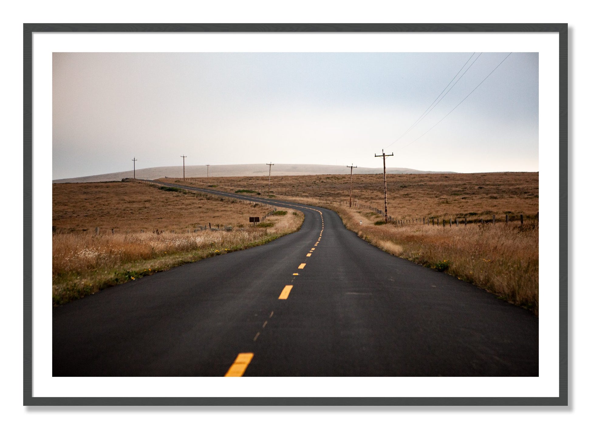 Framed photograph of Point Reyes by Dylan Ozanich, Grey frame, Borders