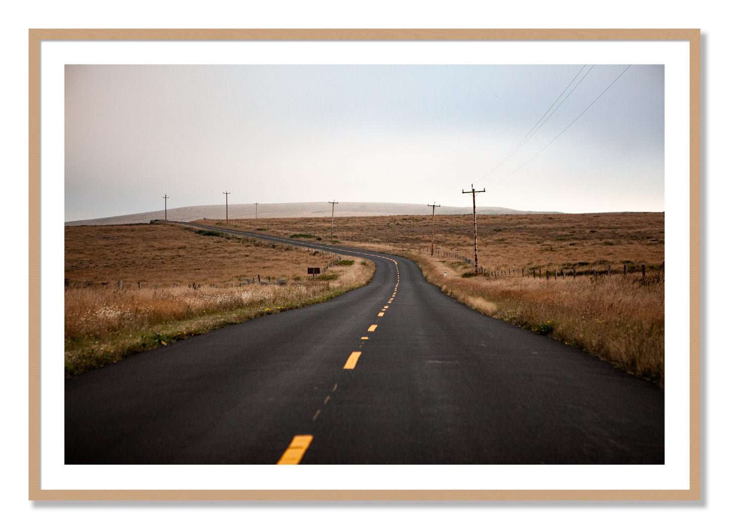Framed photograph of Point Reyes by Dylan Ozanich, Oak frame, Borders