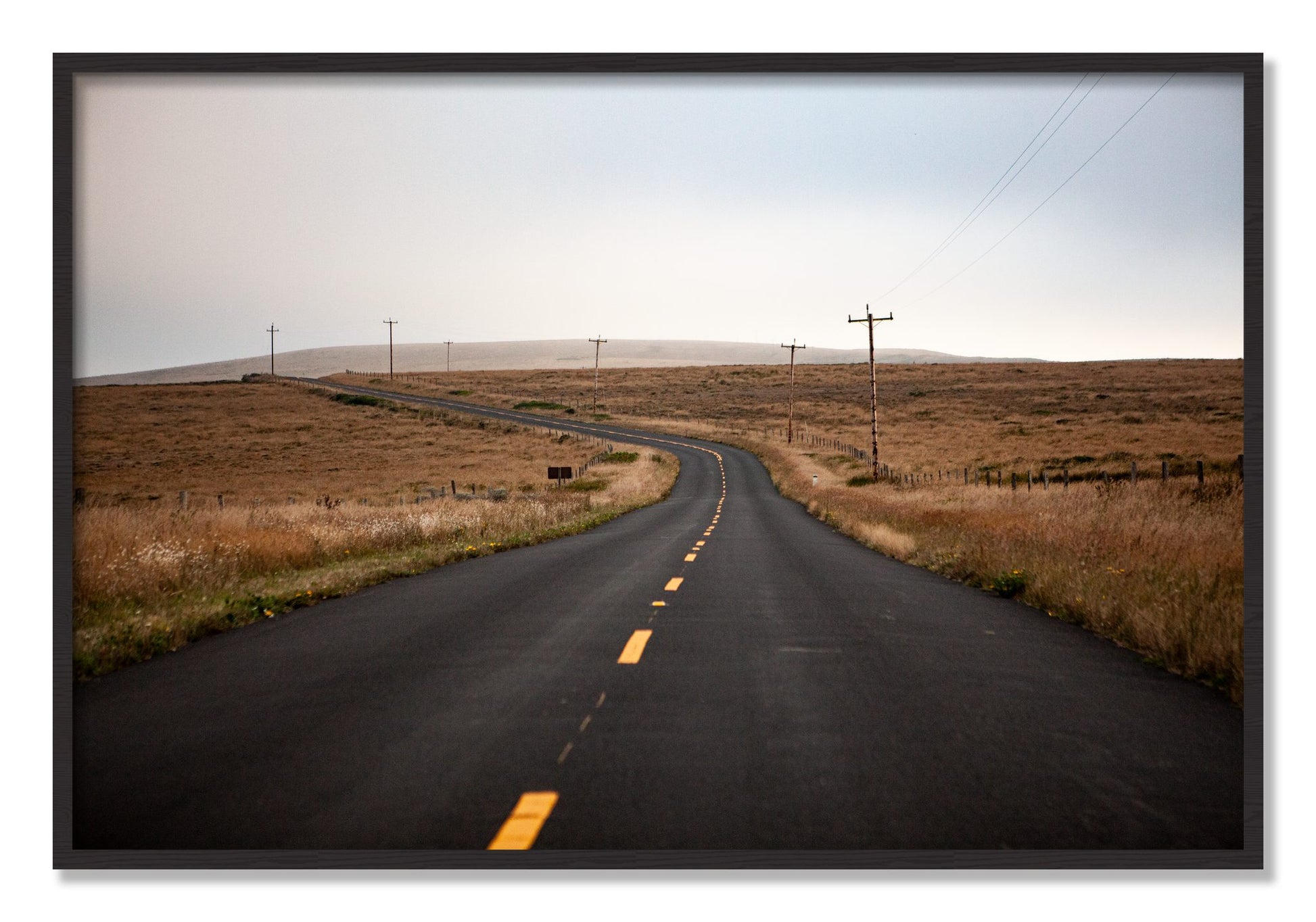 Framed photograph of Point Reyes by Dylan Ozanich, Black Walnut frame, Full Bleed