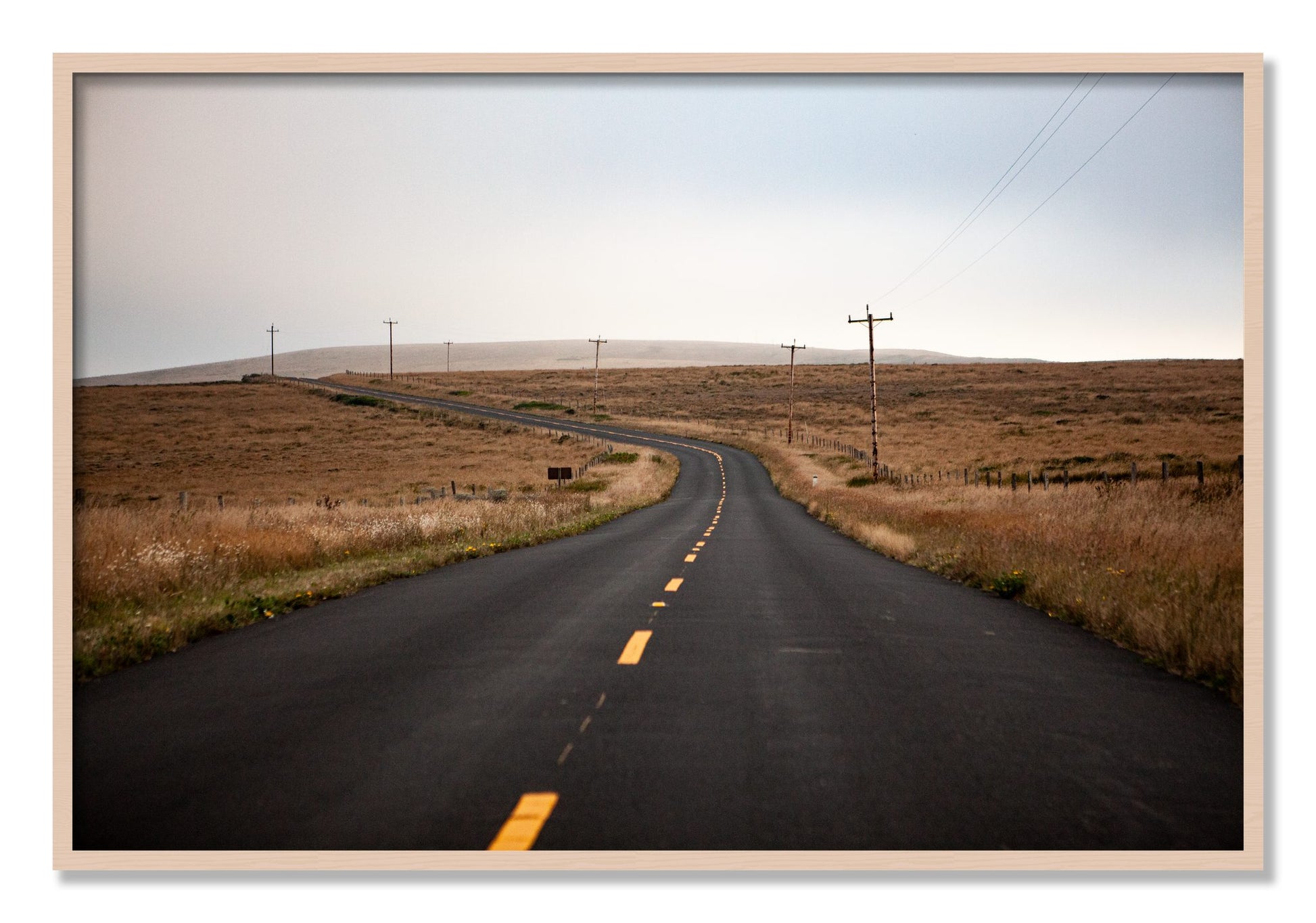 Framed photograph of Point Reyes by Dylan Ozanich, Maple frame, Full Bleed