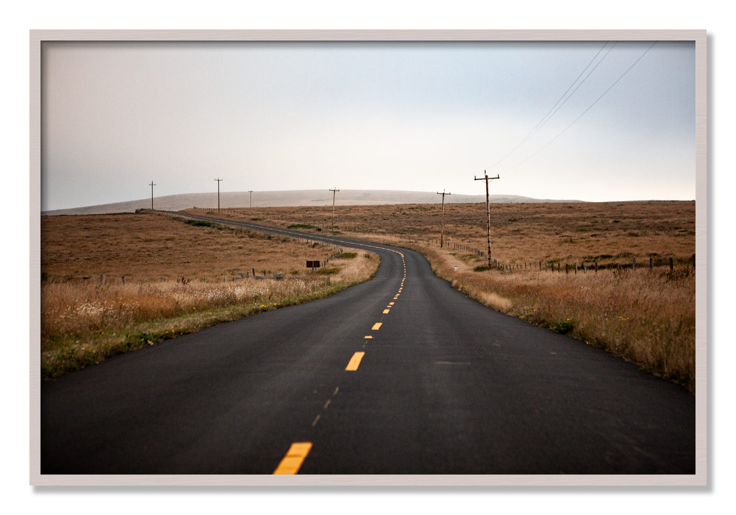 Framed photograph of Point Reyes by Dylan Ozanich, White Maple frame, Full Bleed