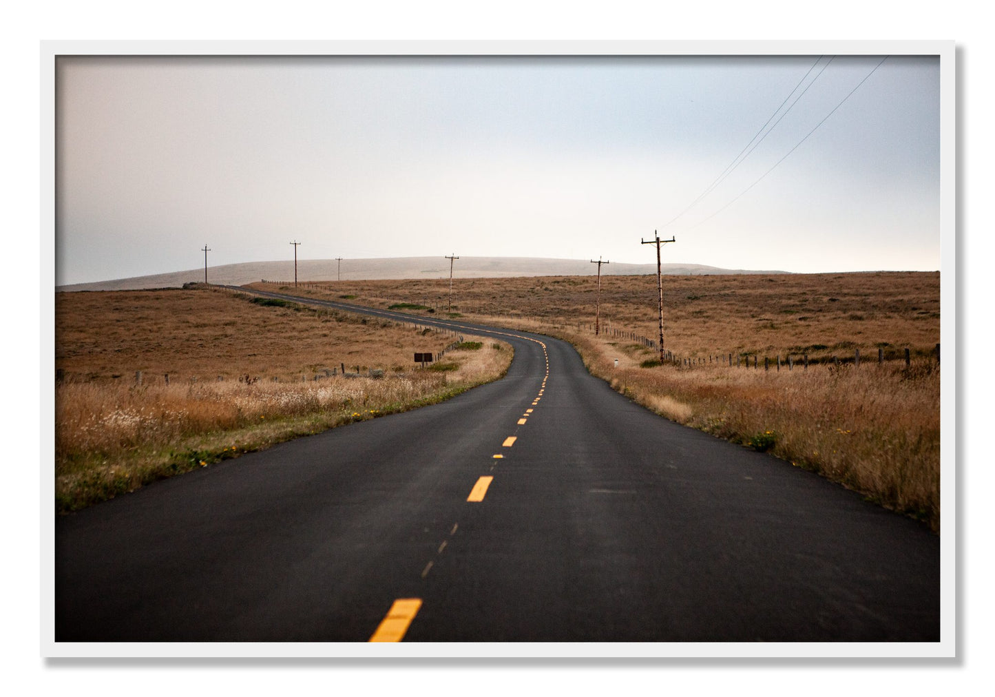 Framed photograph of Point Reyes by Dylan Ozanich, White frame, Full Bleed