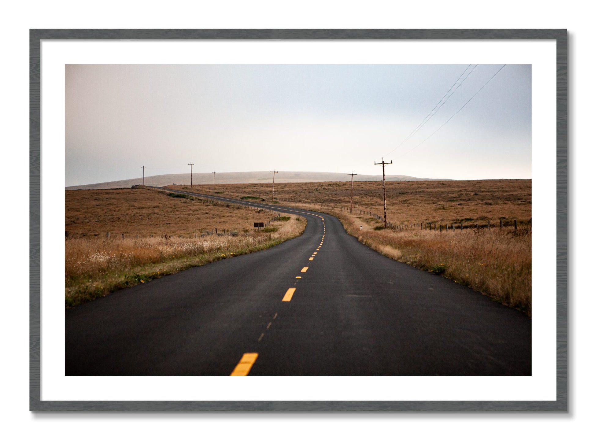 Framed photograph of Point Reyes by Dylan Ozanich, Grey frame, Borders