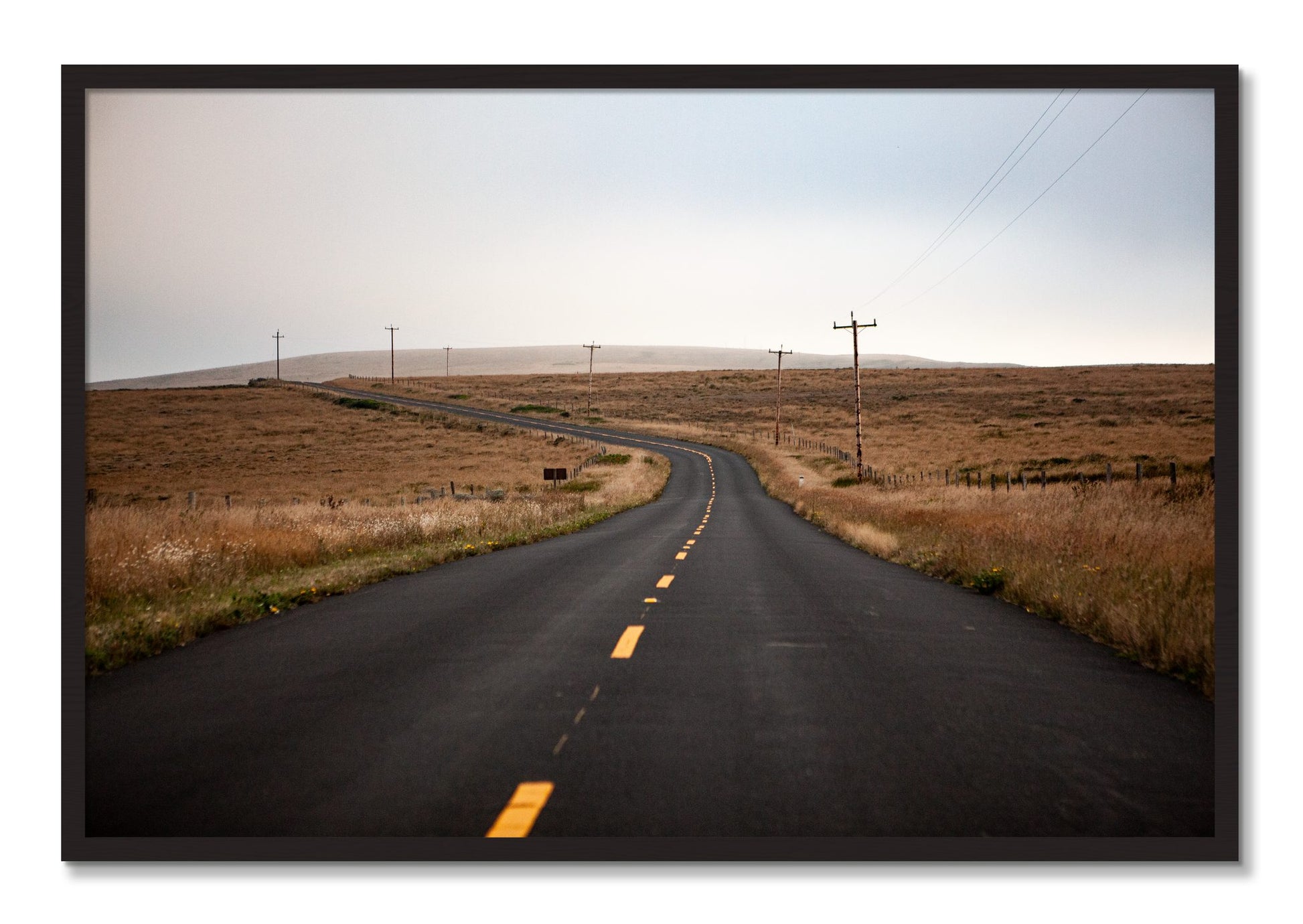 Framed photograph of Point Reyes by Dylan Ozanich, Black Walnut frame, Full Bleed