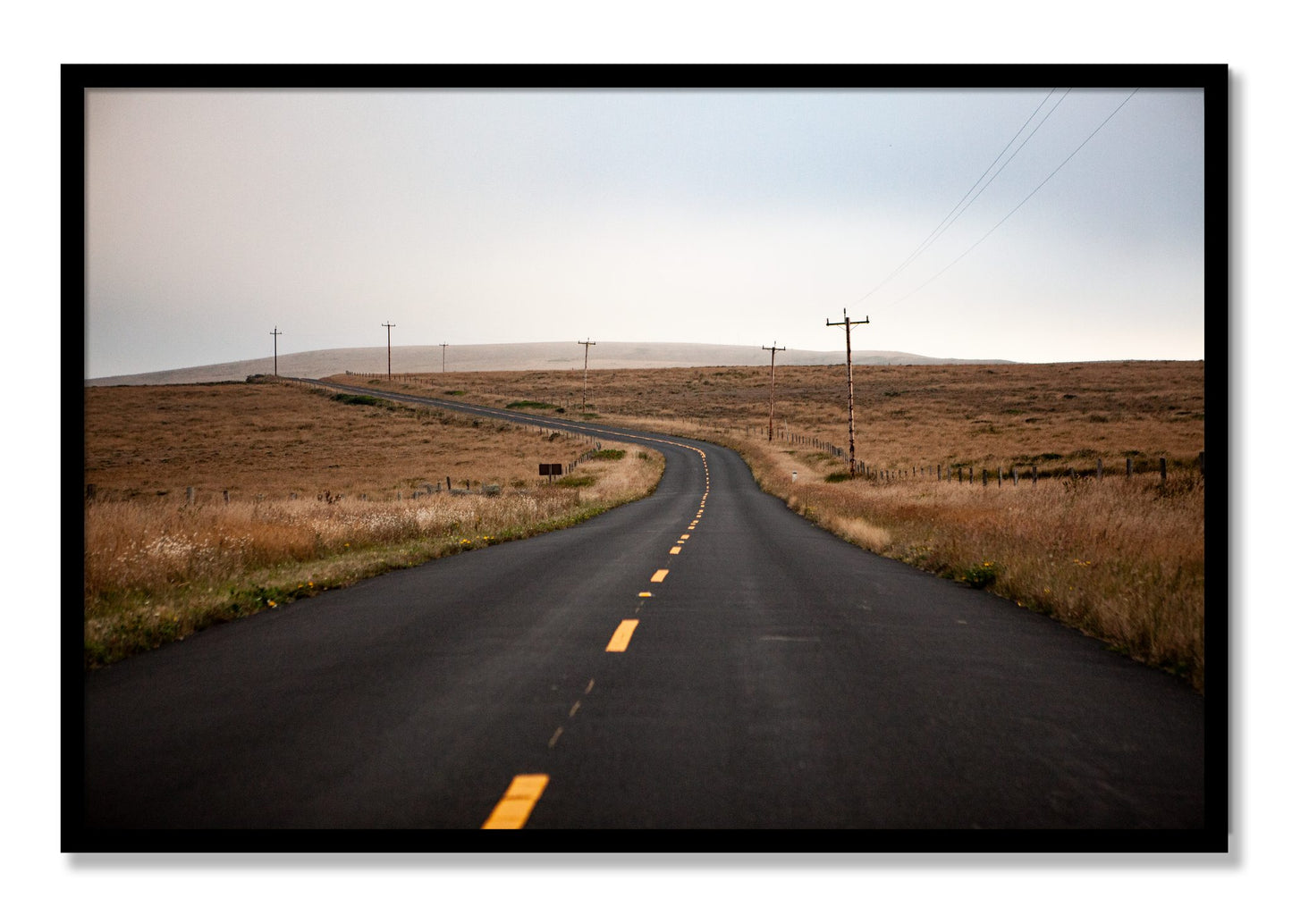 Framed photograph of Point Reyes by Dylan Ozanich, Black frame, Full Bleed