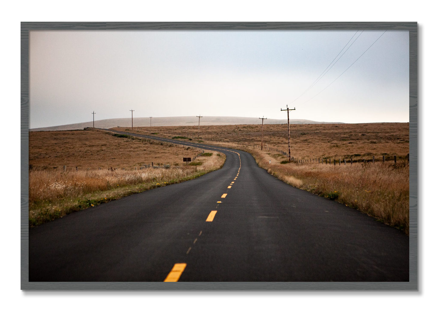 Framed photograph of Point Reyes by Dylan Ozanich, Grey frame, Full Bleed