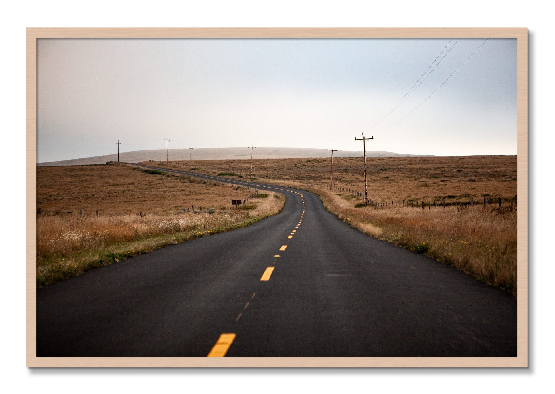 Framed photograph of Point Reyes by Dylan Ozanich, Maple frame, Full Bleed