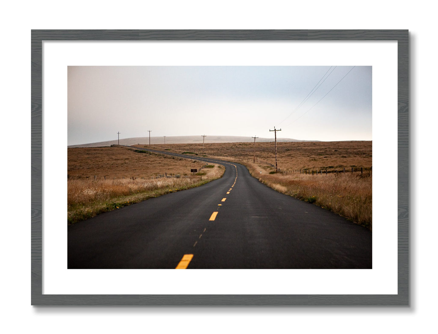 Framed photograph of Point Reyes by Dylan Ozanich, Grey frame, Borders