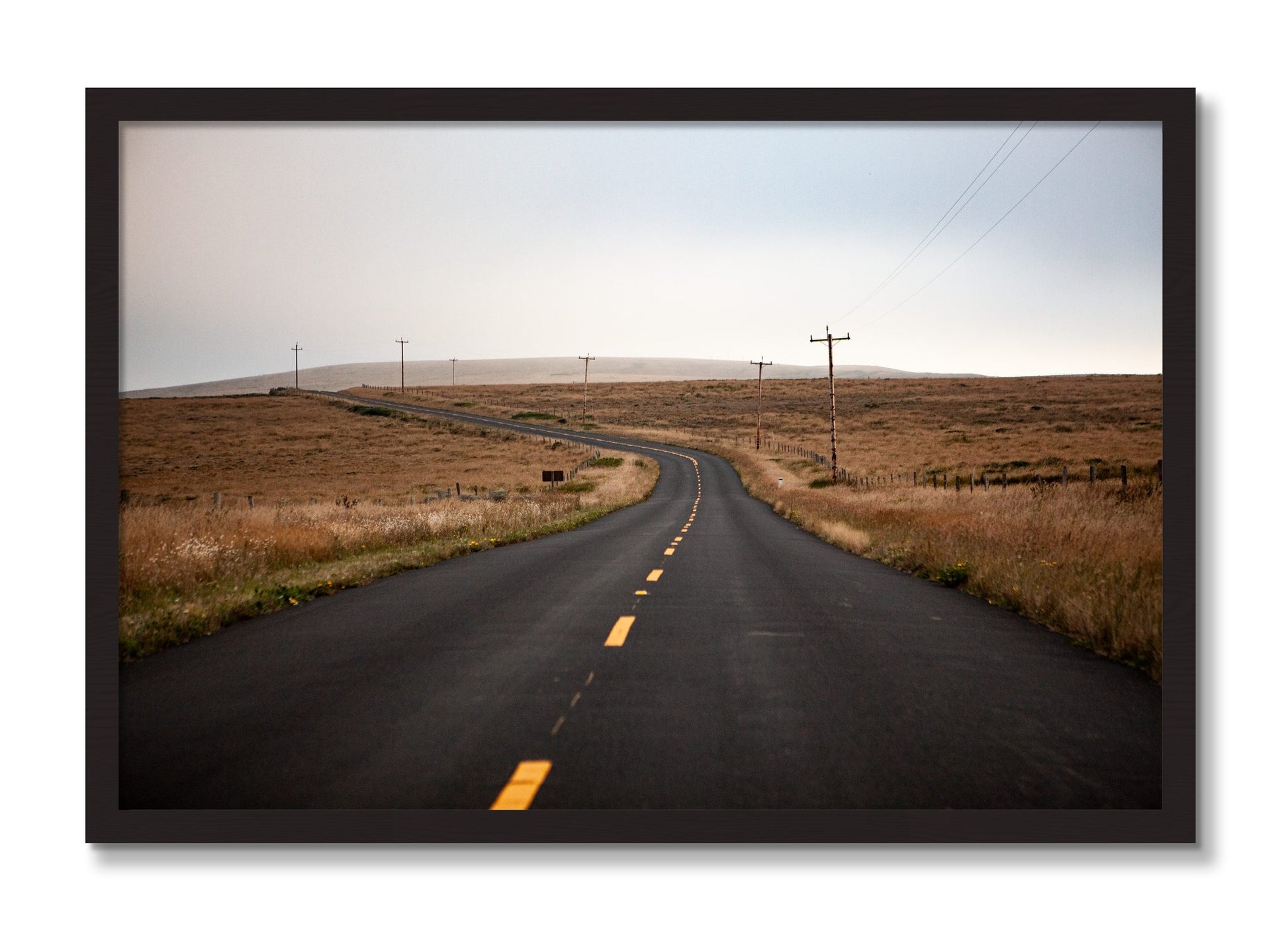 Framed photograph of Point Reyes by Dylan Ozanich, Black Walnut frame, Full Bleed