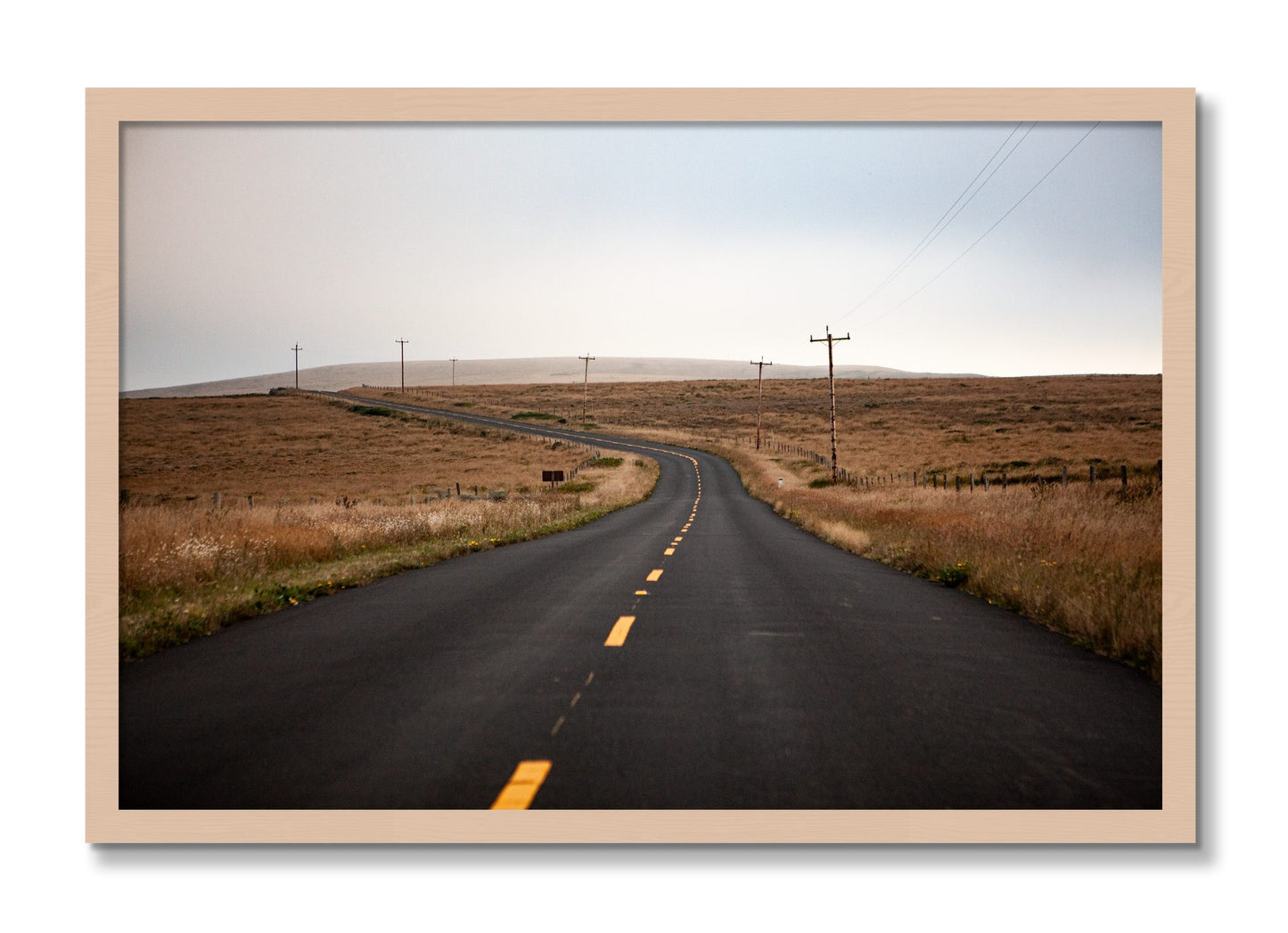 Framed photograph of Point Reyes by Dylan Ozanich, Maple frame, Full Bleed