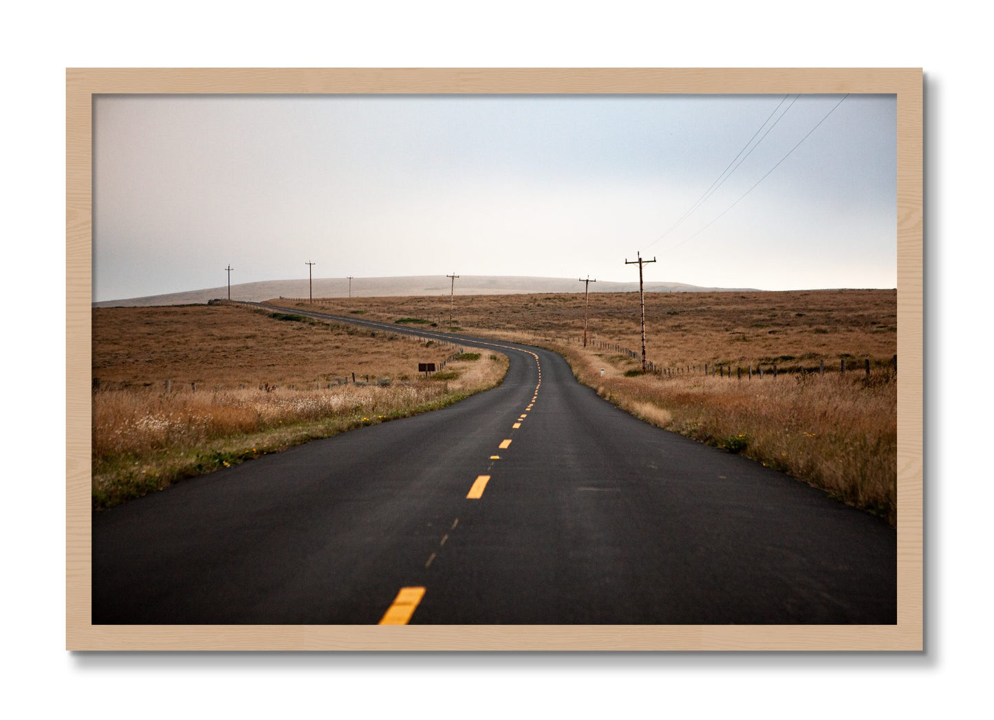 Framed photograph of Point Reyes by Dylan Ozanich, Oak frame, Full Bleed
