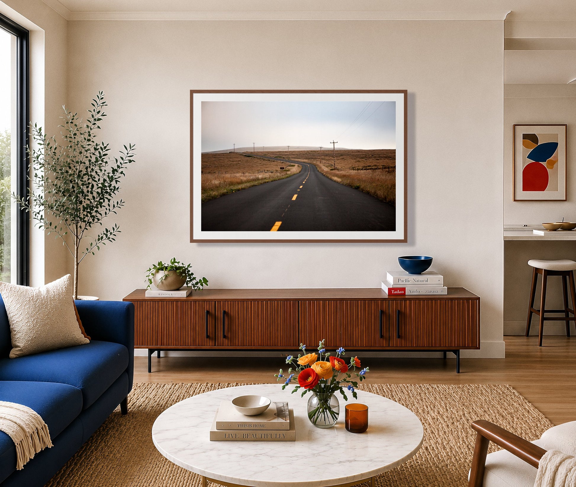 Framed photograph of Point Reyes by Dylan Ozanich displayed on a wall