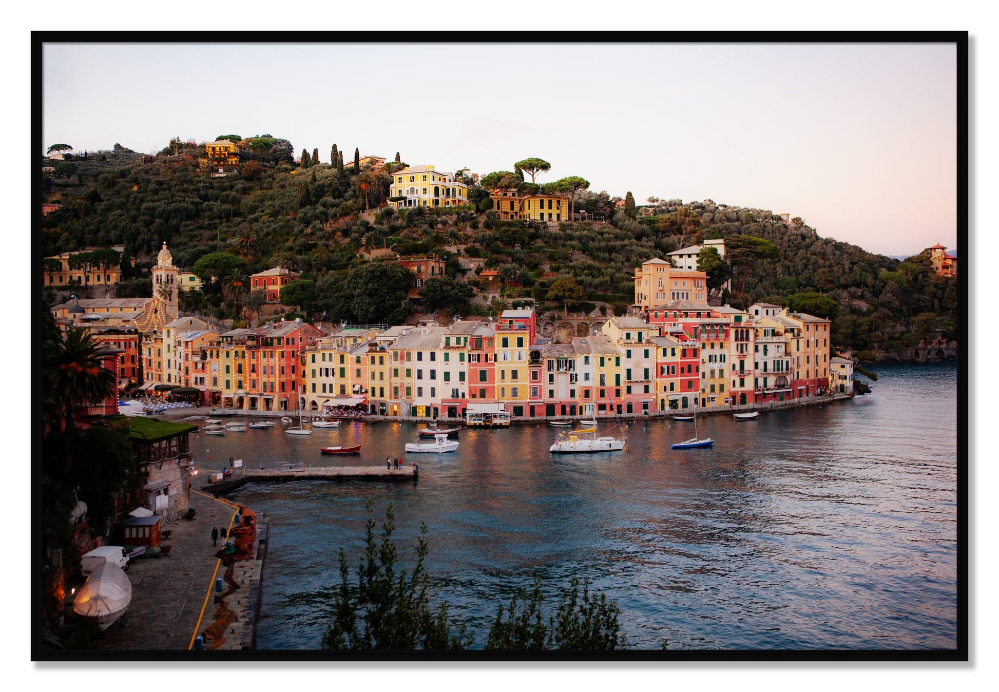 Portofino Italy by Dylan Ozanich, 40×60 Full Bleed Print in a Black frame