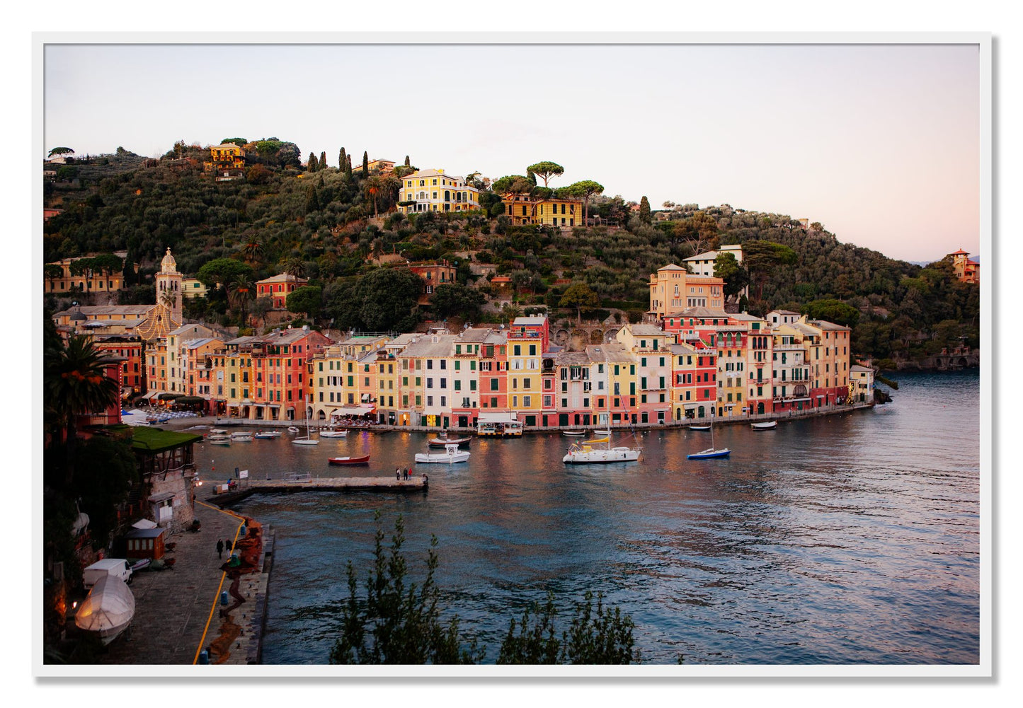 Portofino Italy by Dylan Ozanich, 40×60 Full Bleed Print in a White frame