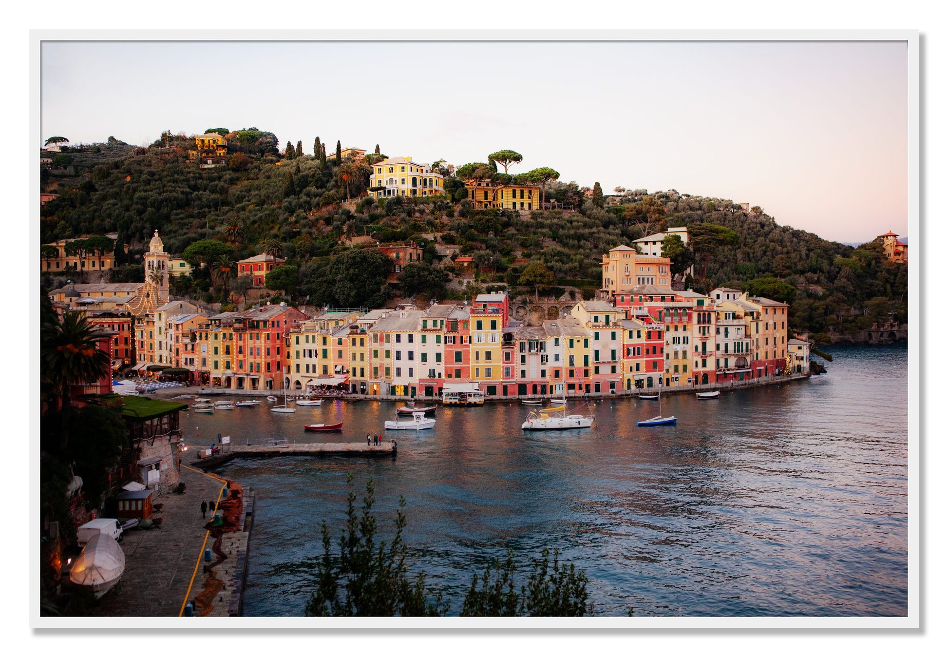 Portofino Italy by Dylan Ozanich, 40×60 Full Bleed Print in a White frame