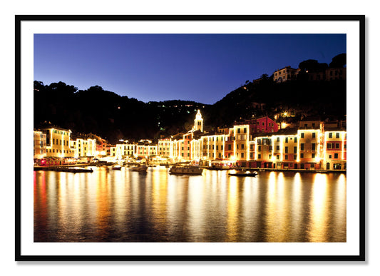 Framed photograph of Portofino Reflection by Dylan Ozanich, Black frame, Borders