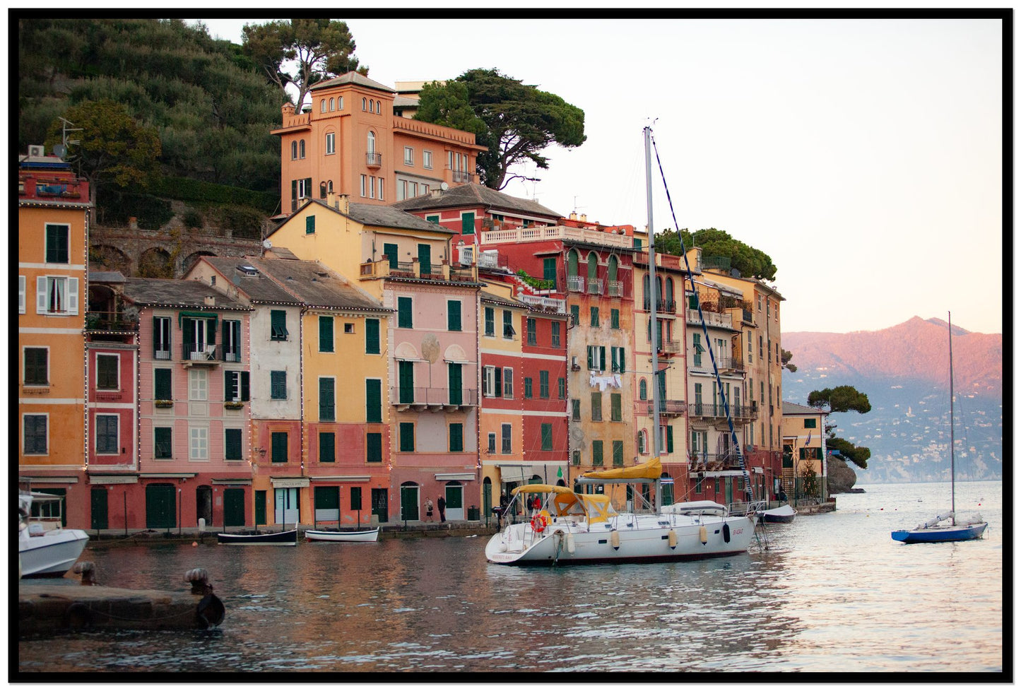 Portofino by Dylan Ozanich, 48×72 Full Bleed Print in a Black frame