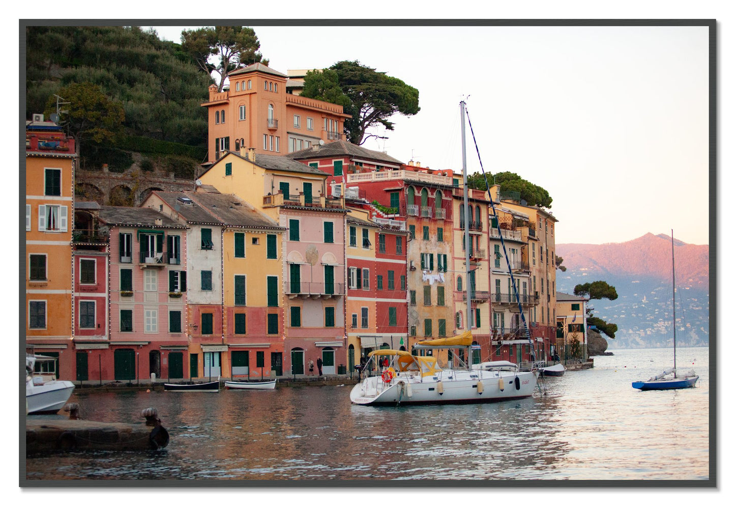 Portofino by Dylan Ozanich, 48×72 Full Bleed Print in a Grey frame