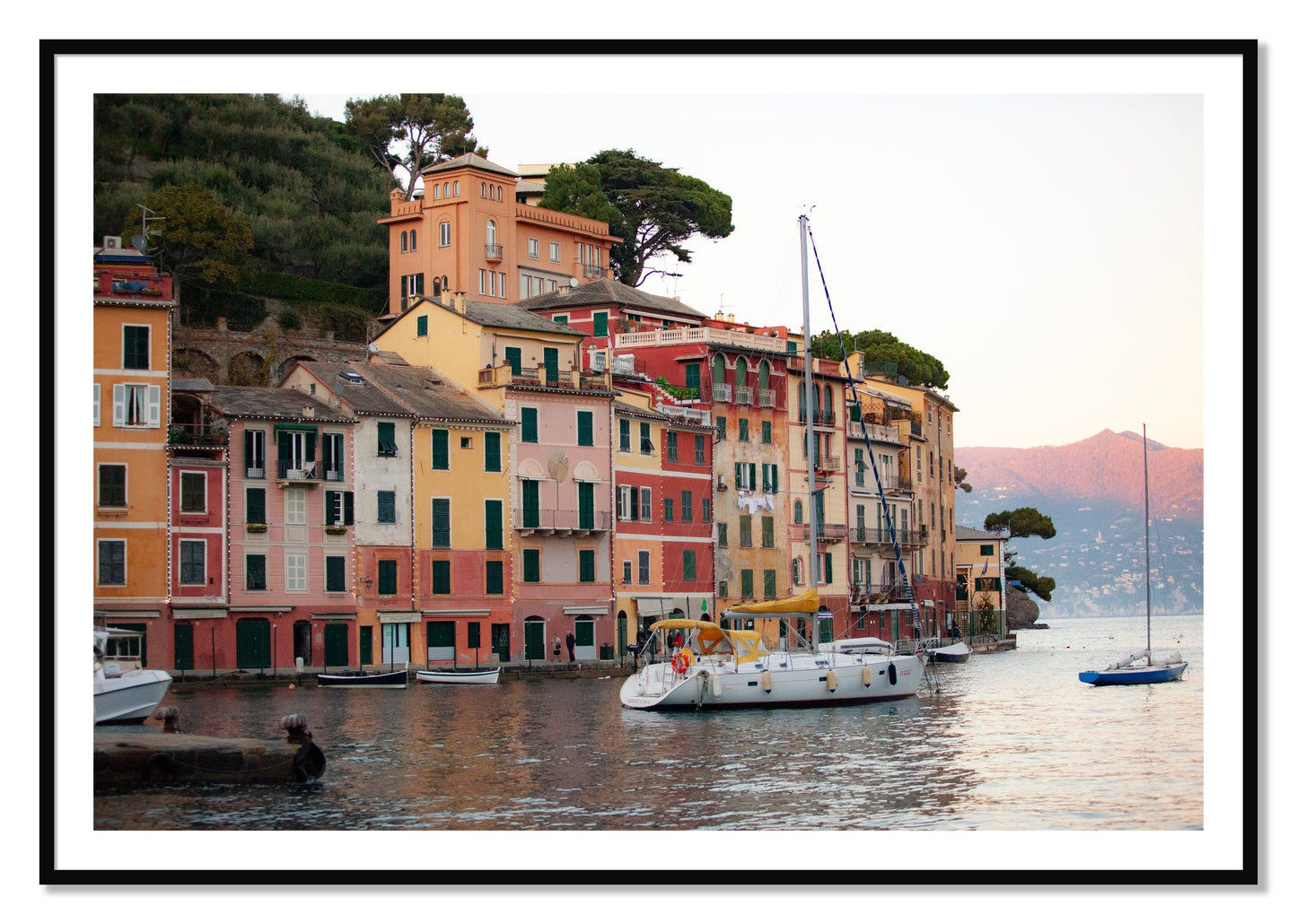 Framed photograph of Portofino by Dylan Ozanich, Black frame, Borders