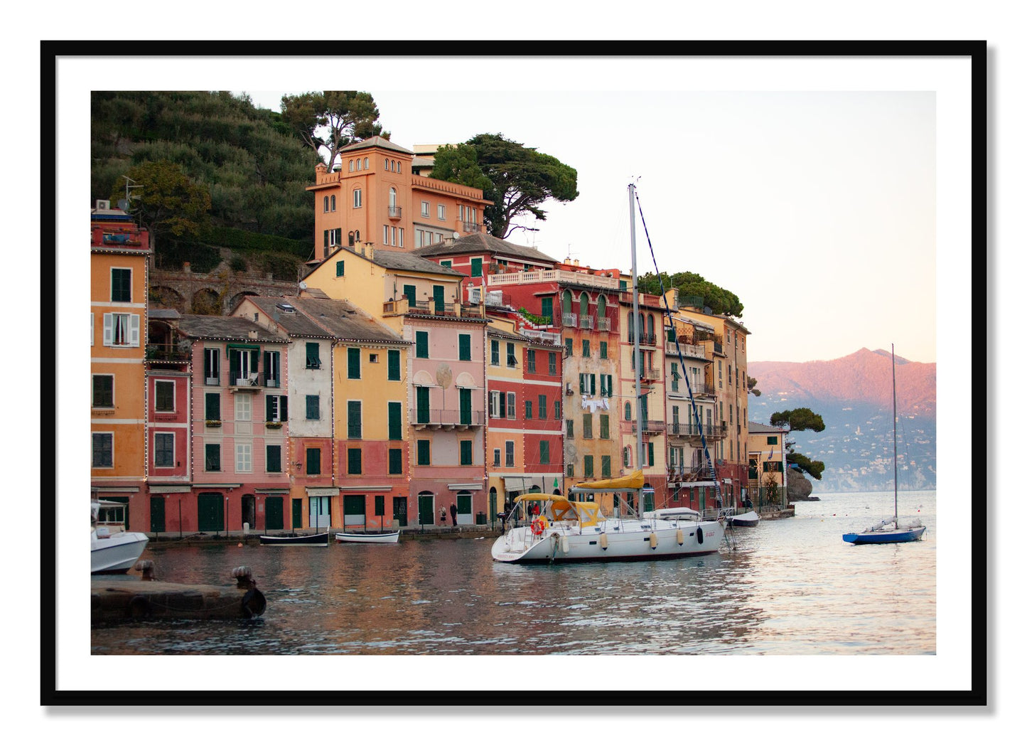 Framed photograph of Portofino by Dylan Ozanich, Black frame, Borders