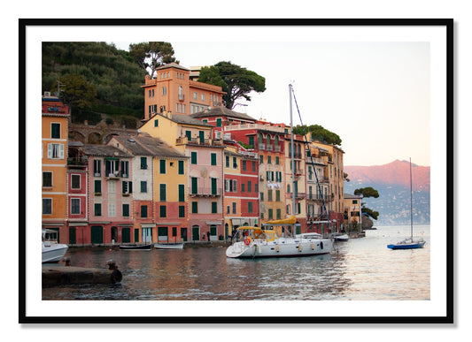 Framed photograph of Portofino by Dylan Ozanich, Black frame, Borders