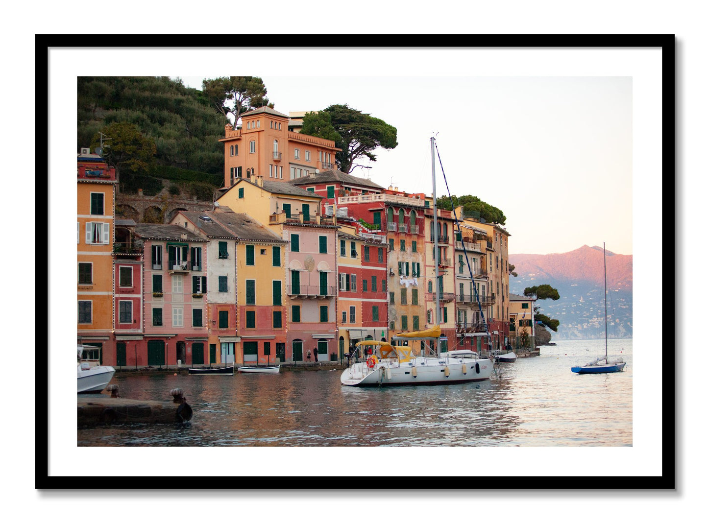 Framed photograph of Portofino by Dylan Ozanich, Black frame, Borders