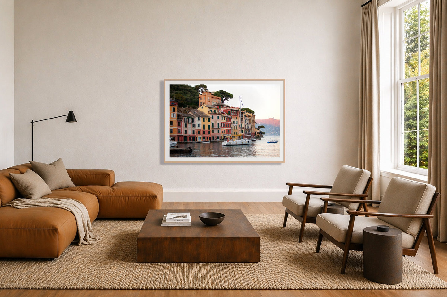 Framed photograph of Portofino by Dylan Ozanich displayed on a wall