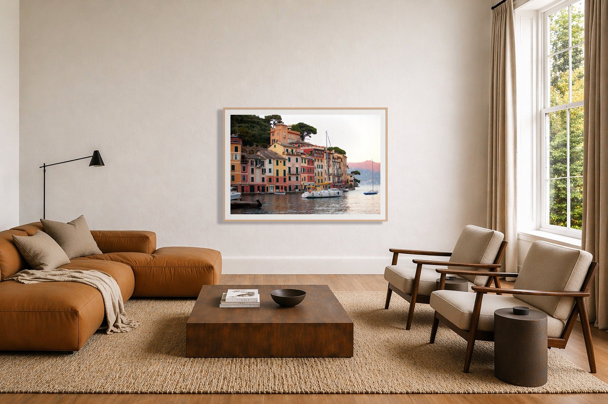 Framed photograph of Portofino by Dylan Ozanich displayed on a wall