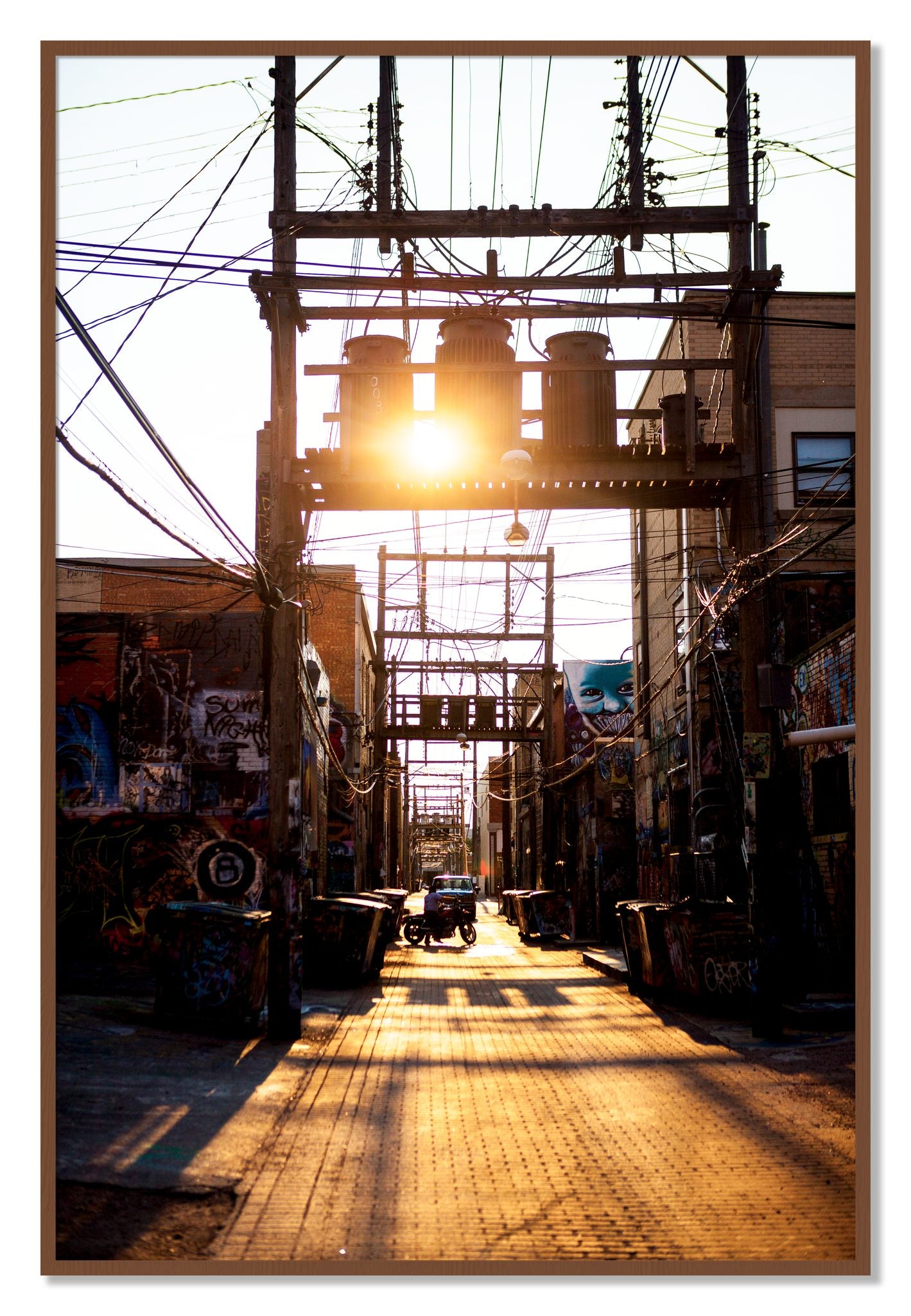 Framed photograph of Power by Dylan Ozanich, Walnut frame, Full Bleed