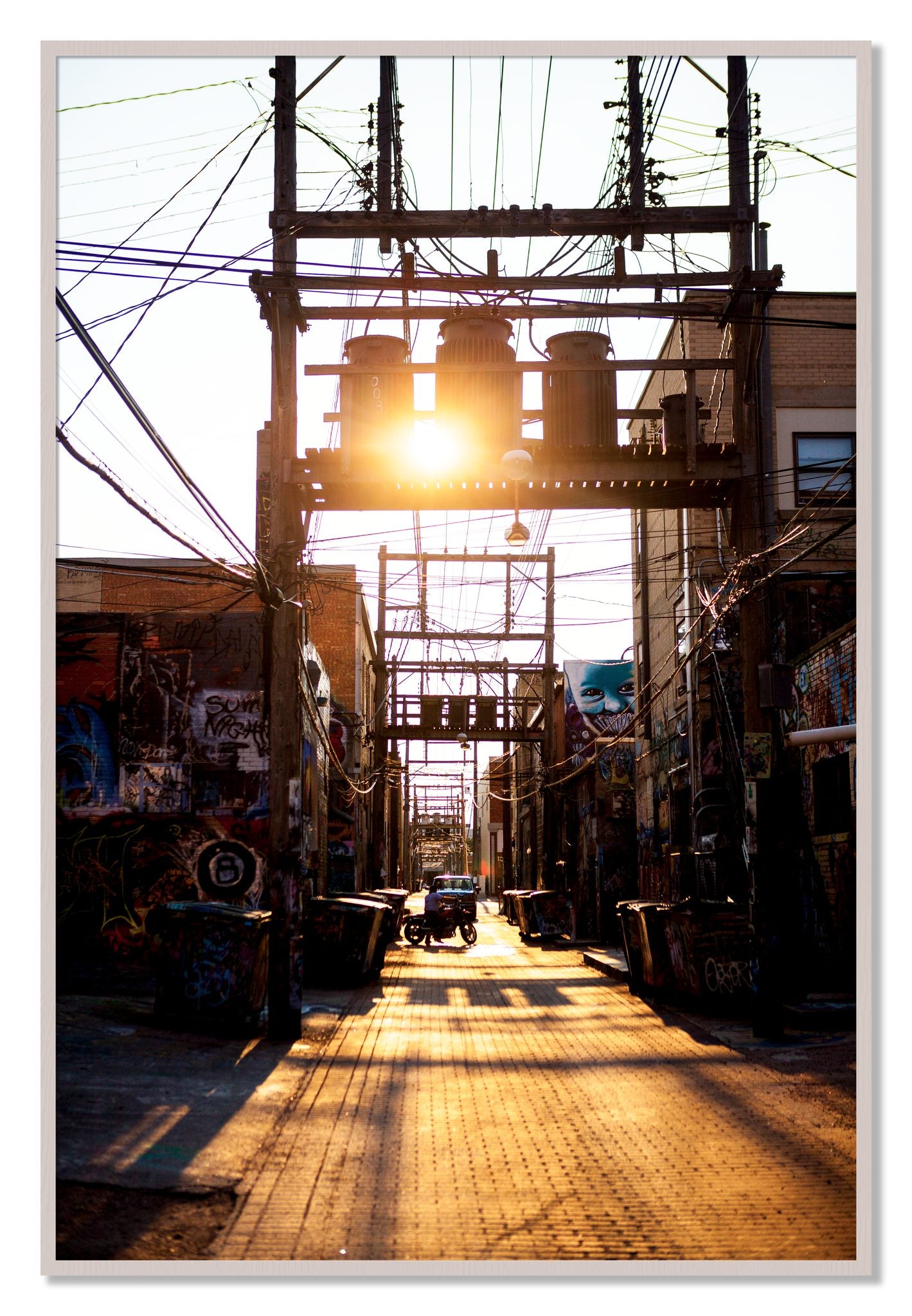 Framed photograph of Power by Dylan Ozanich, White Maple frame, Full Bleed