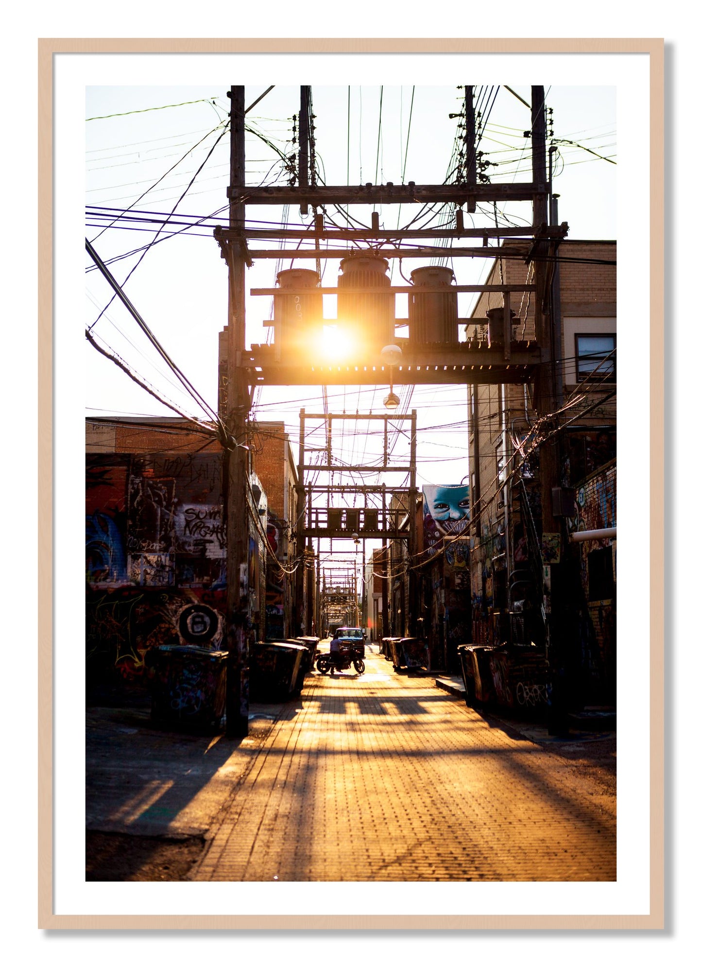 Framed photograph of Power by Dylan Ozanich, Maple frame, Borders