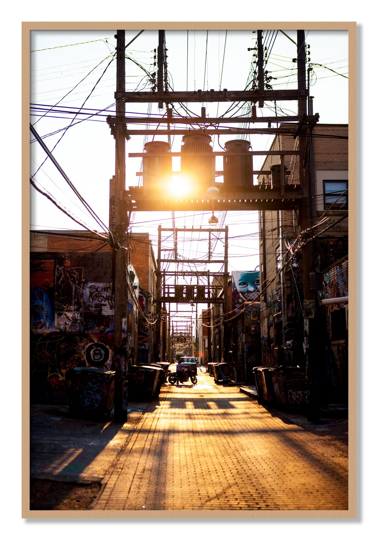 Framed photograph of Power by Dylan Ozanich, Oak frame, Full Bleed