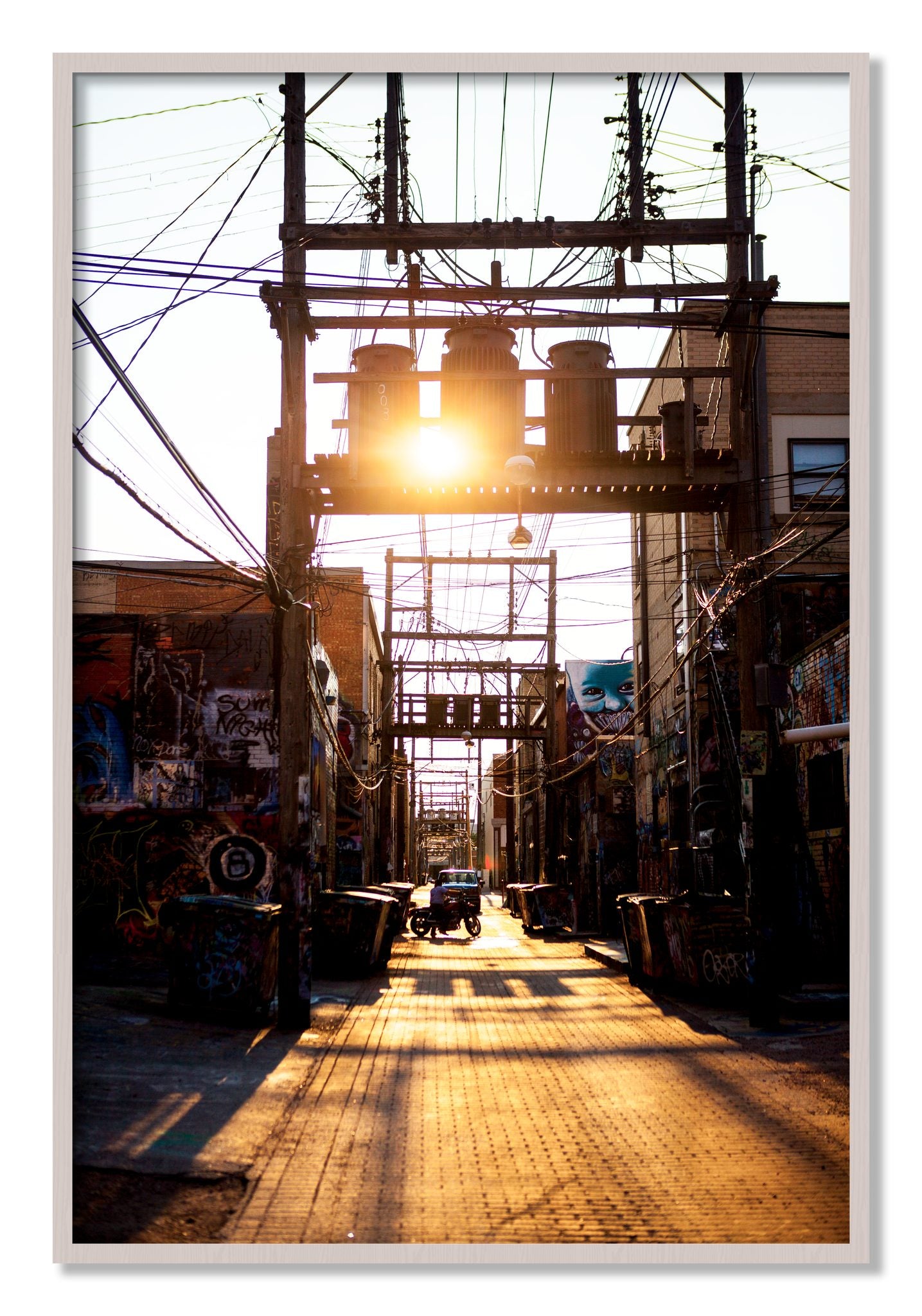 Framed photograph of Power by Dylan Ozanich, White Maple frame, Full Bleed