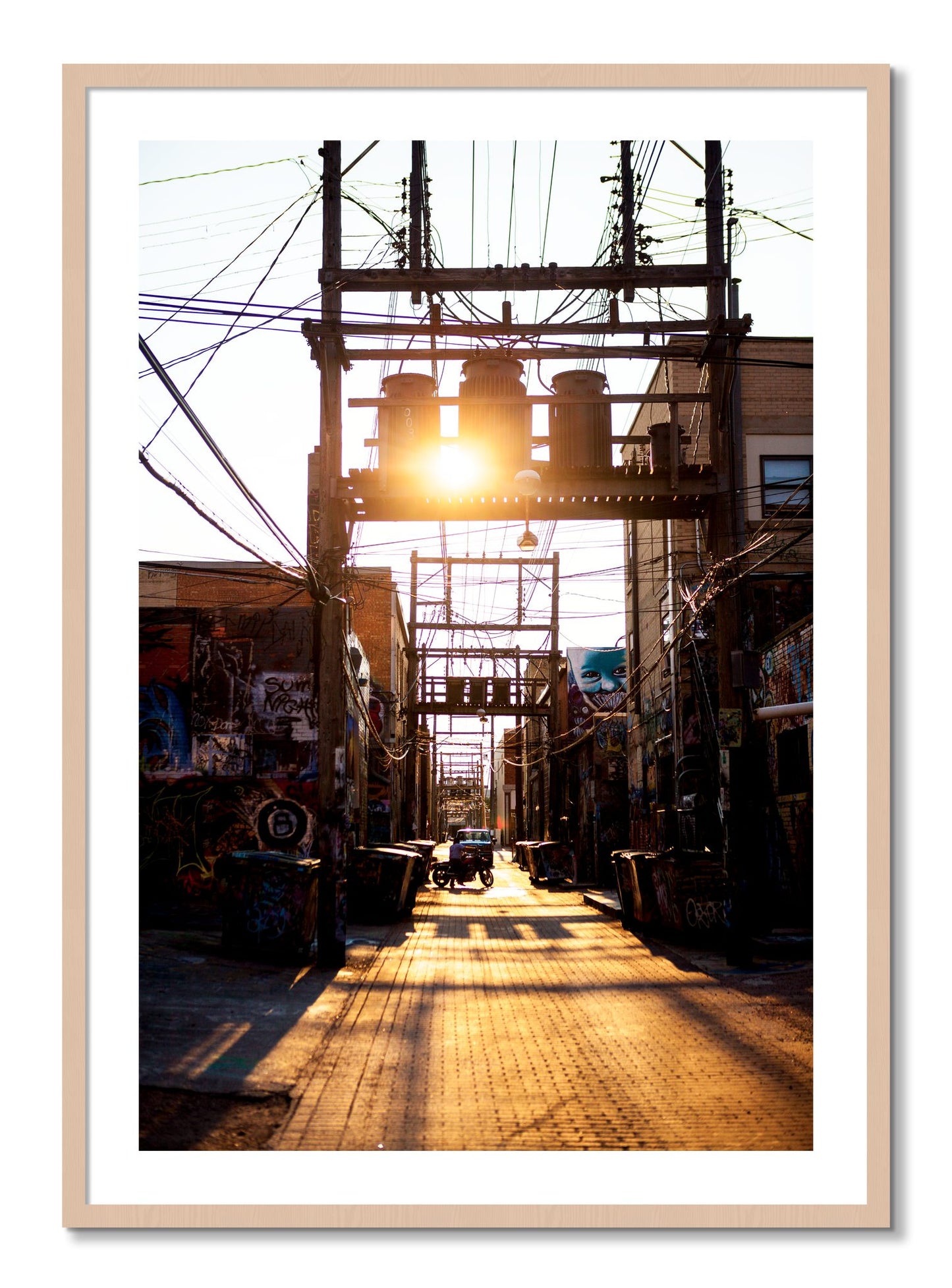 Framed photograph of Power by Dylan Ozanich, Maple frame, Borders