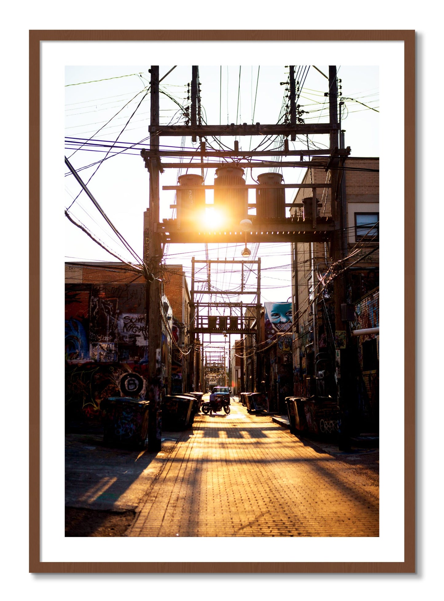 Framed photograph of Power by Dylan Ozanich, Walnut frame, Borders