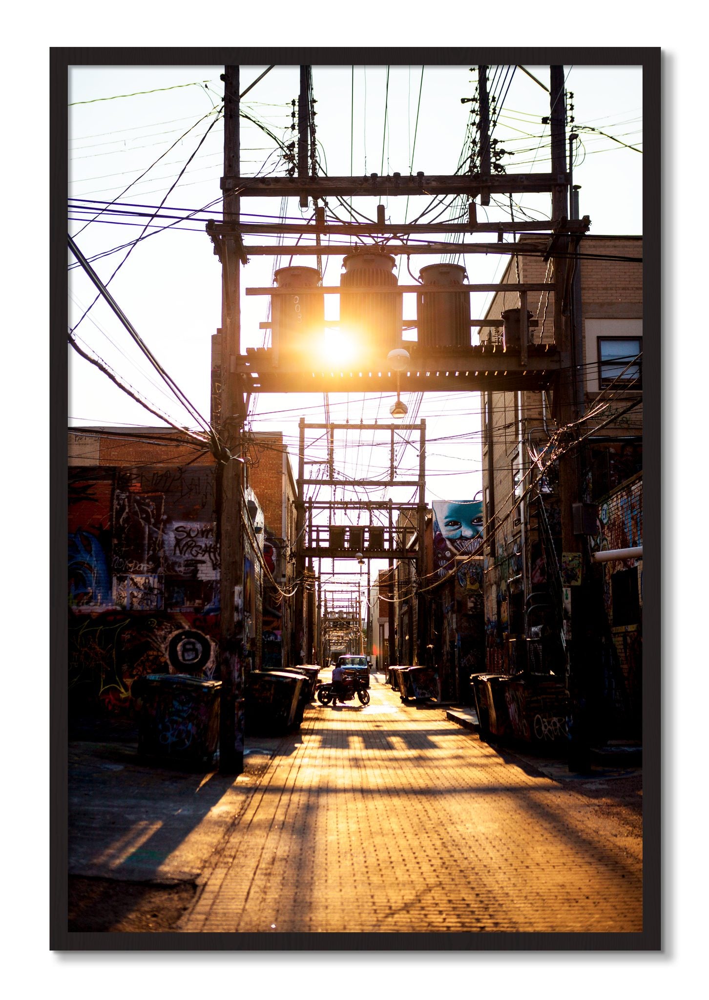 Framed photograph of Power by Dylan Ozanich, Black Walnut frame, Full Bleed