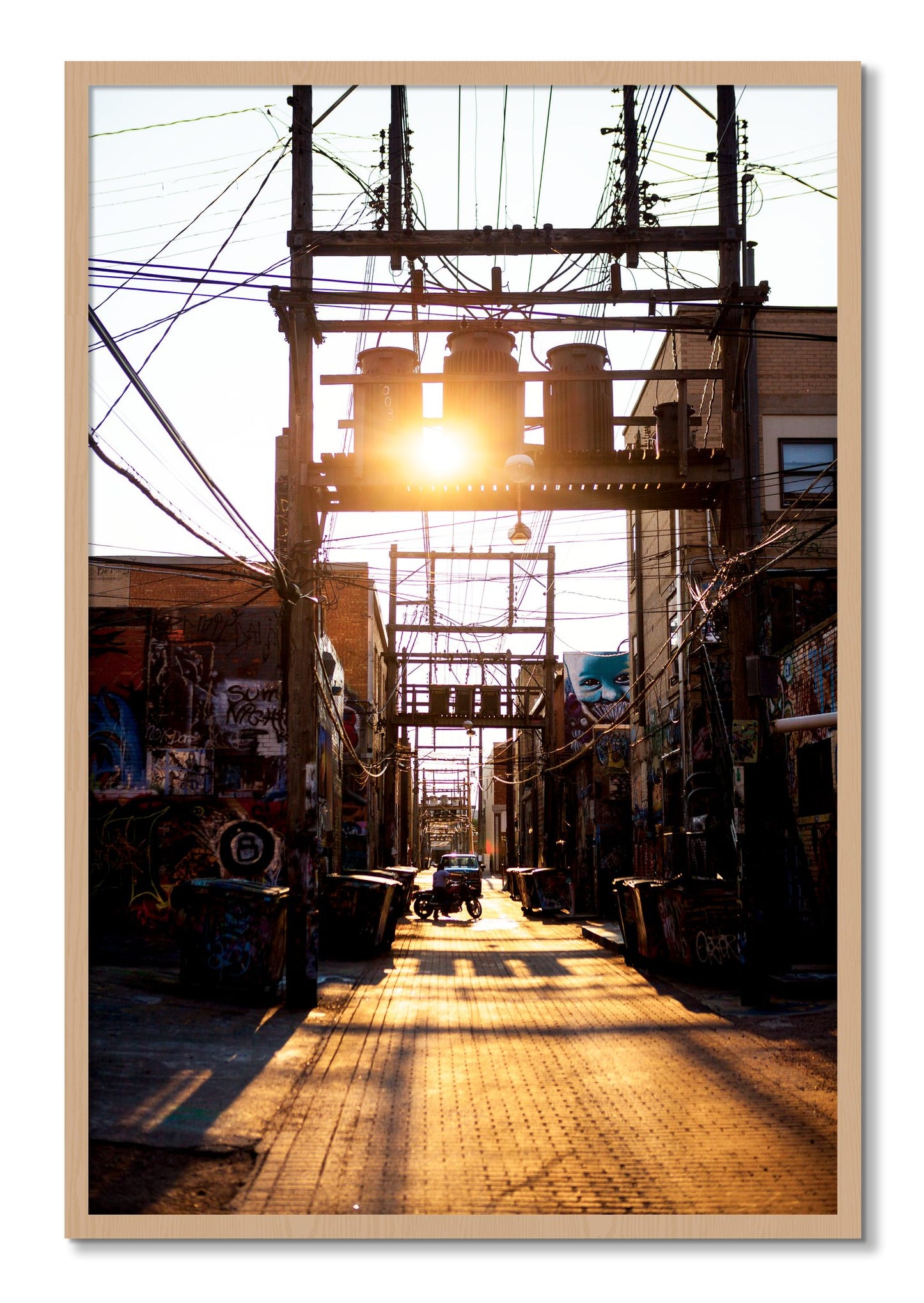Framed photograph of Power by Dylan Ozanich, Oak frame, Full Bleed
