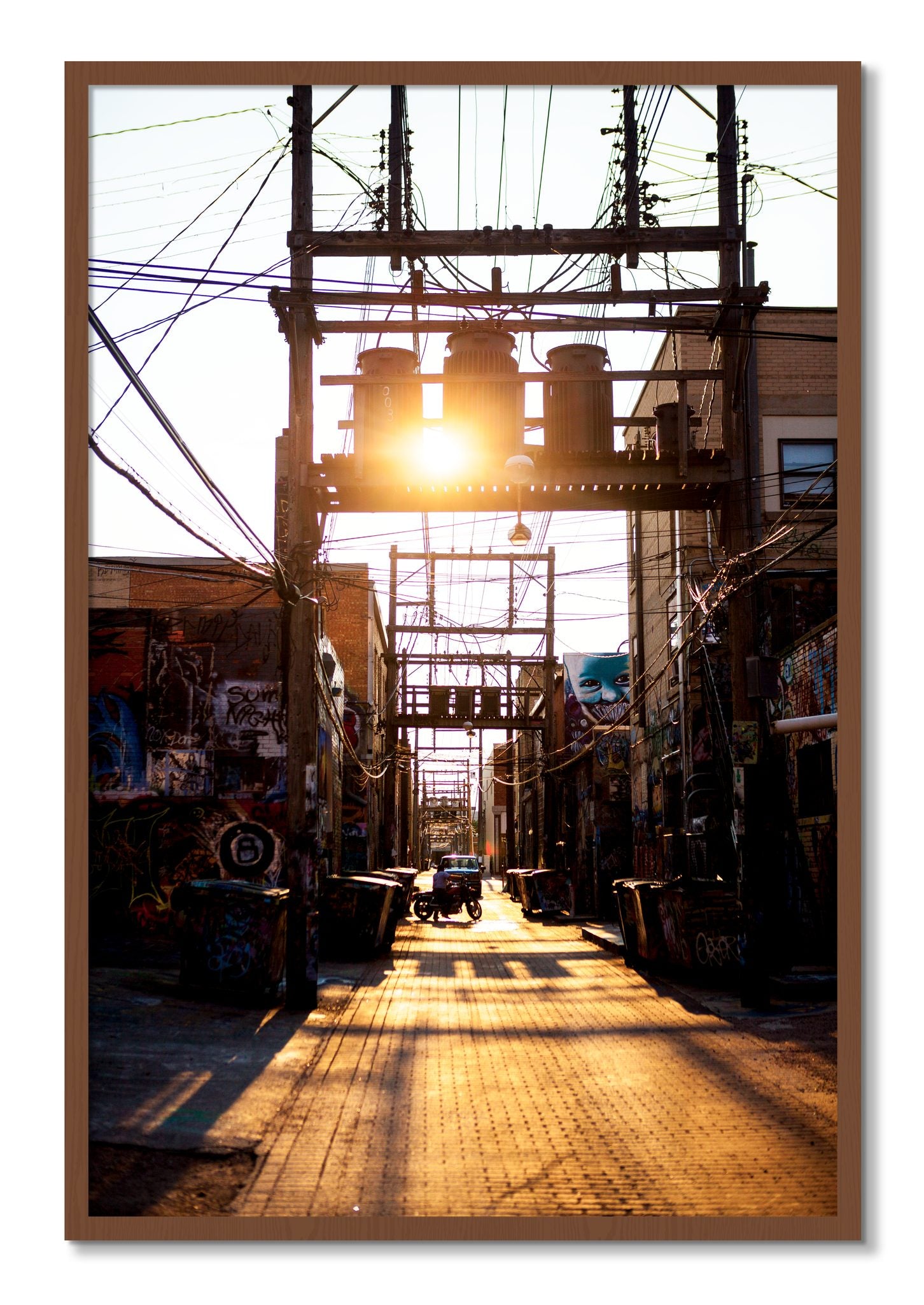 Framed photograph of Power by Dylan Ozanich, Walnut frame, Full Bleed