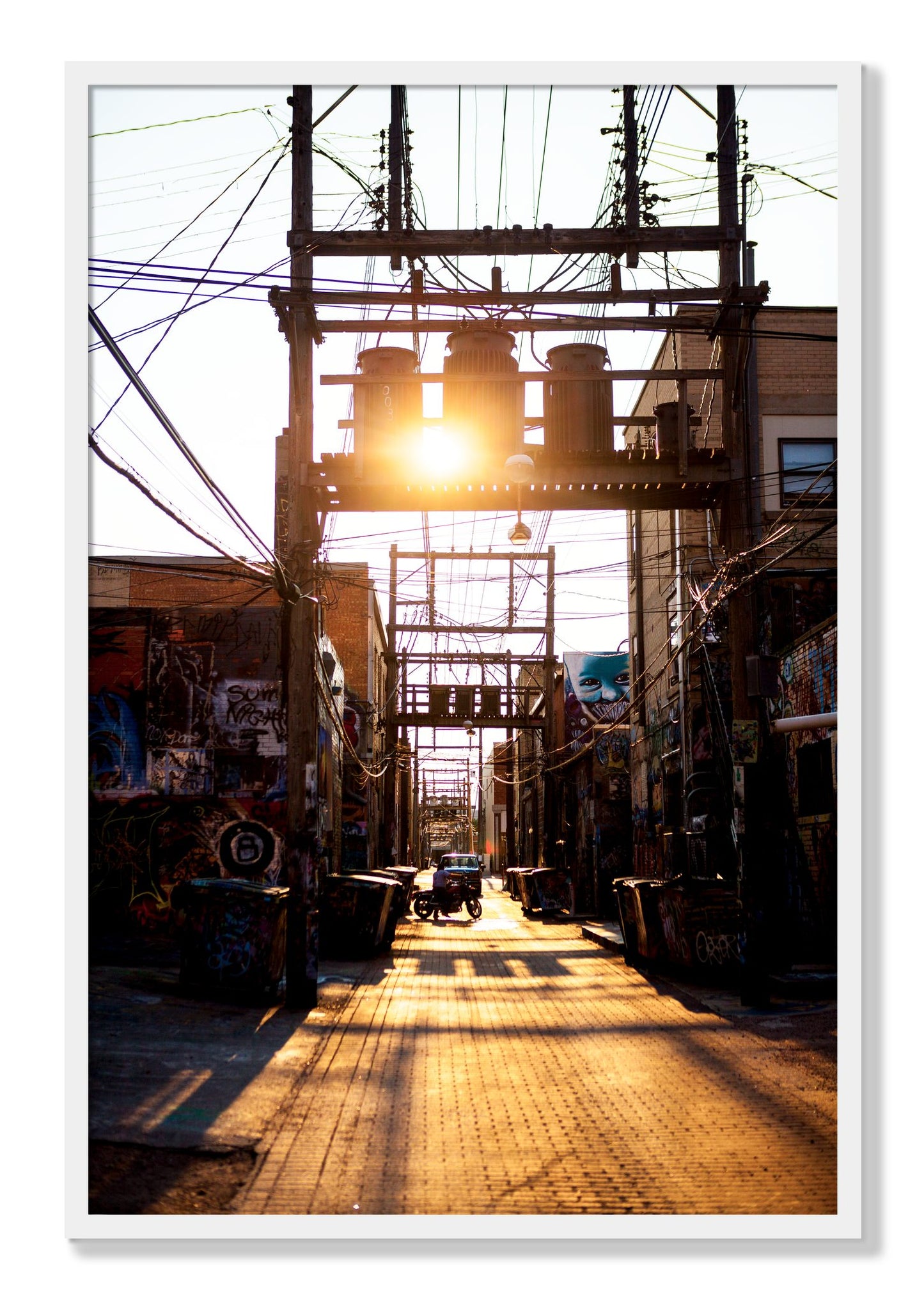 Framed photograph of Power by Dylan Ozanich, White frame, Full Bleed